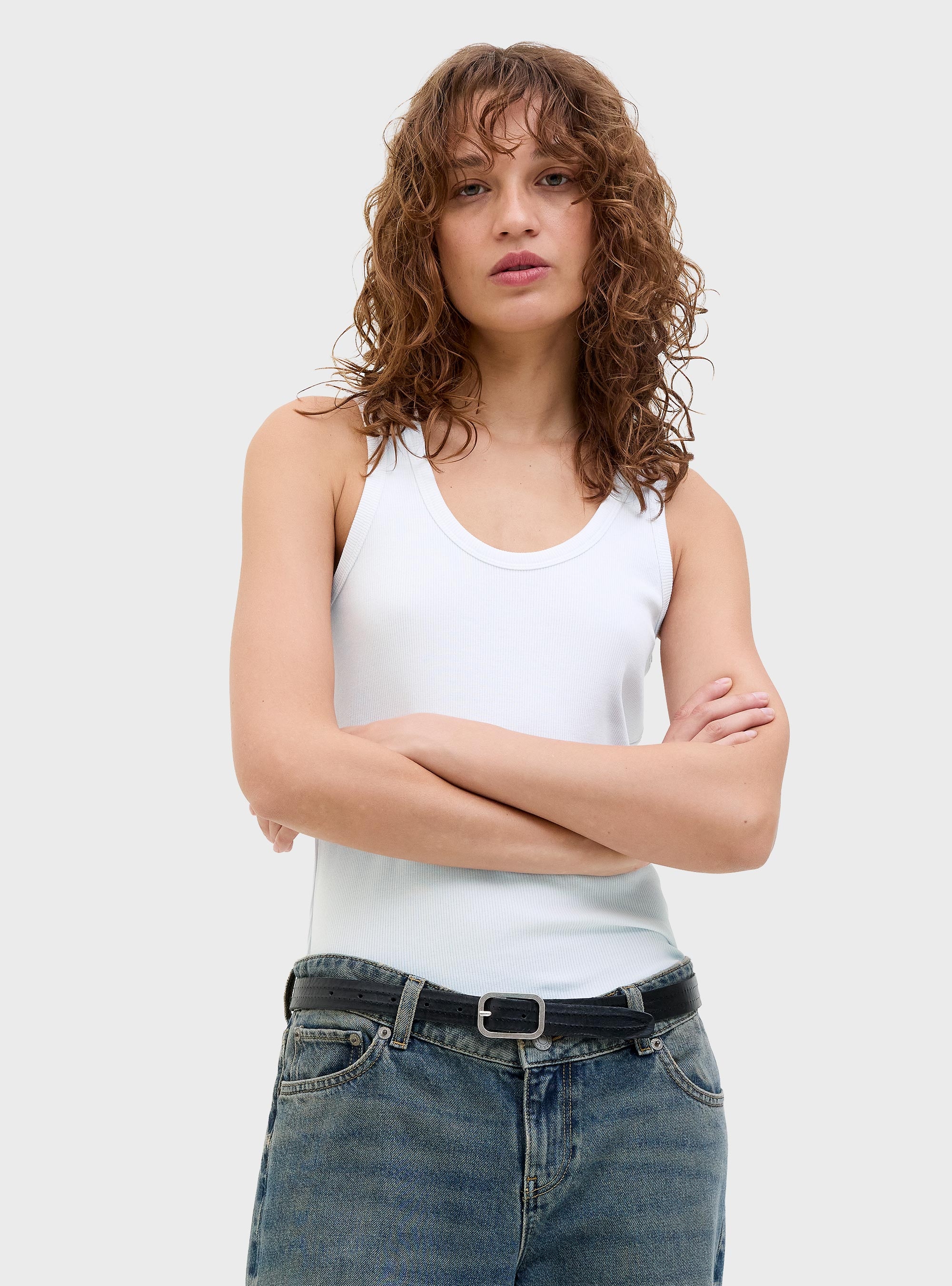 JJXX Frida U-Neck Top - White