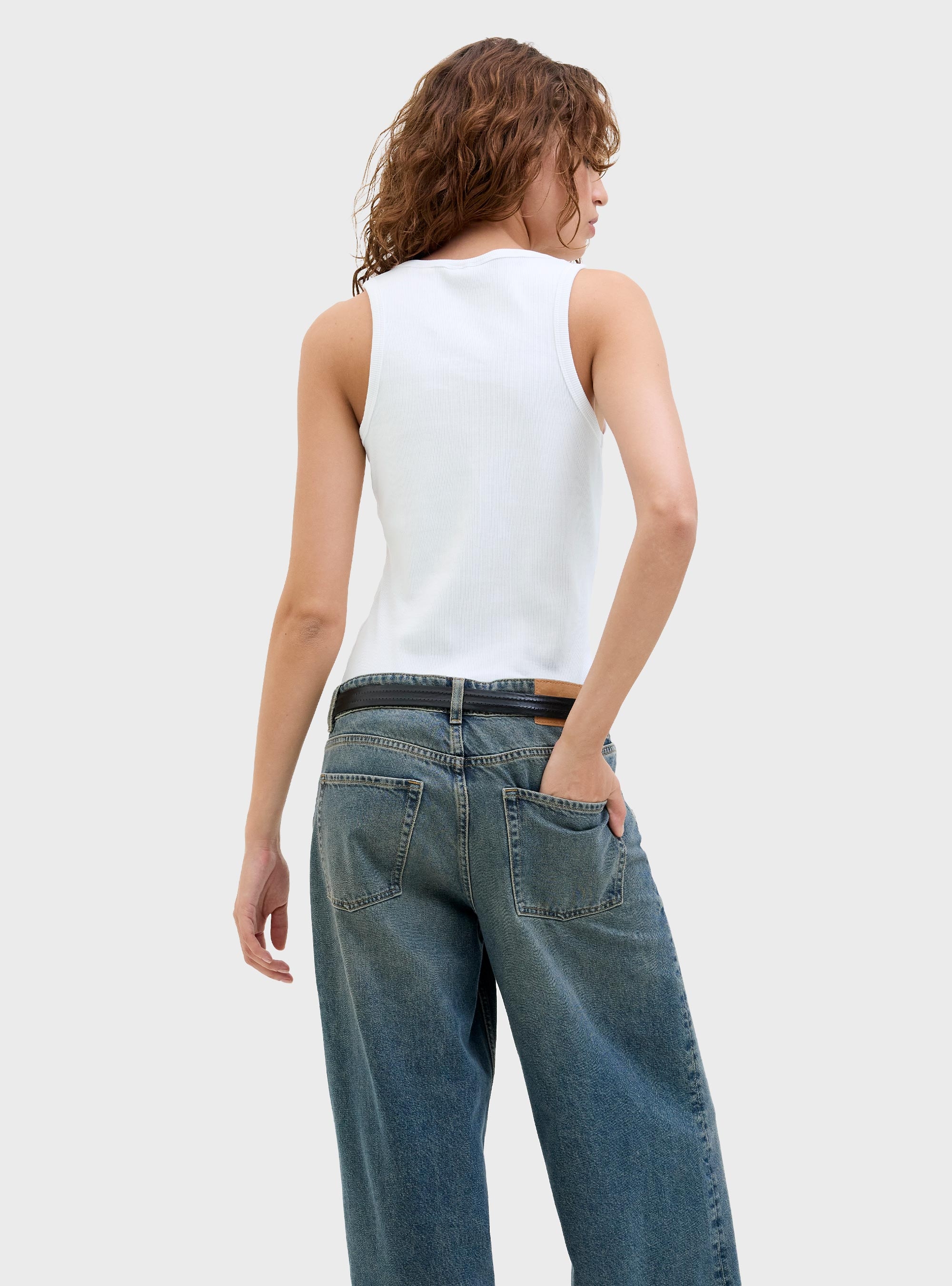 JJXX Frida U-Neck Top - White