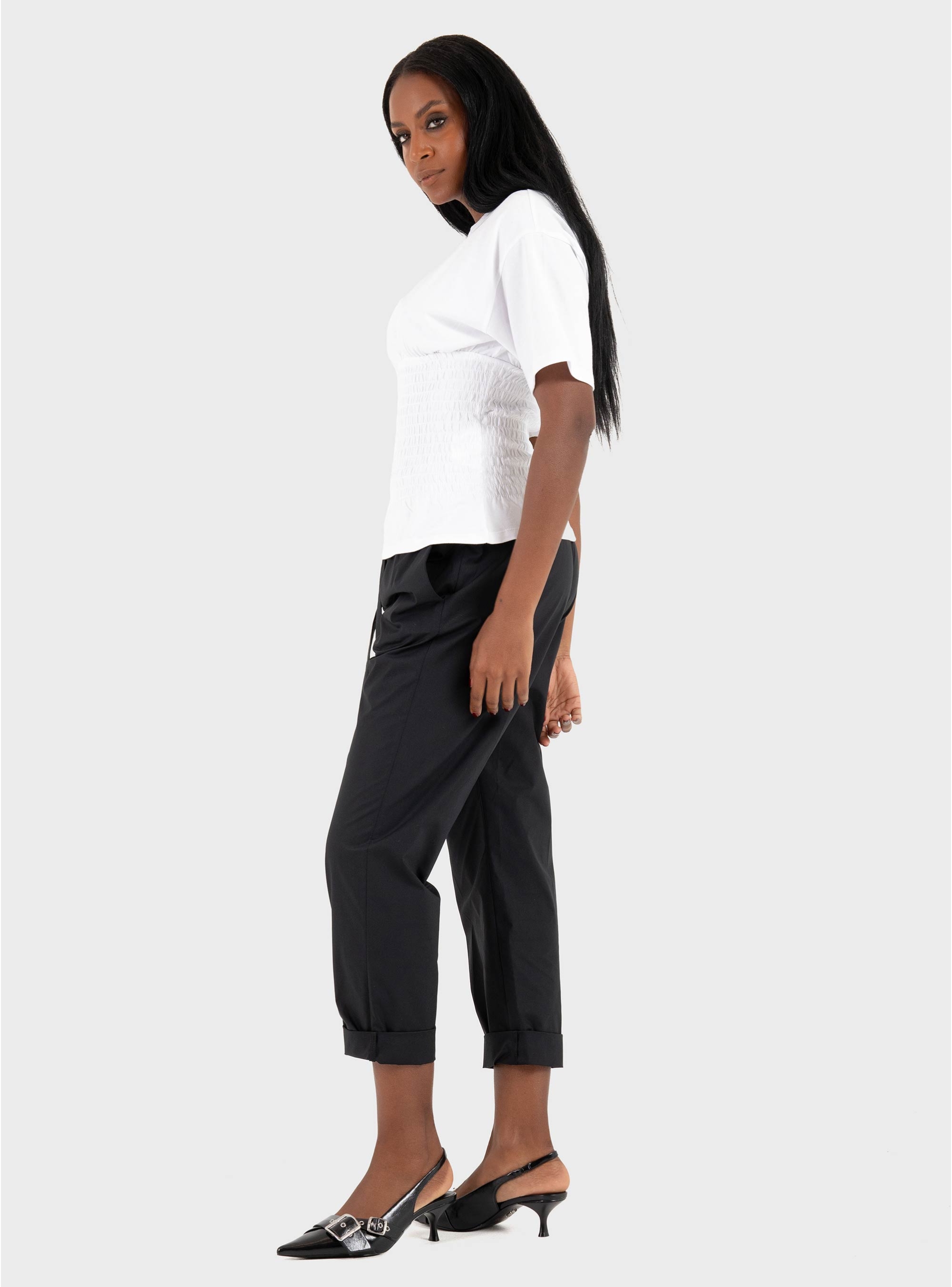 JJXX Evelyn Smock Tee - White