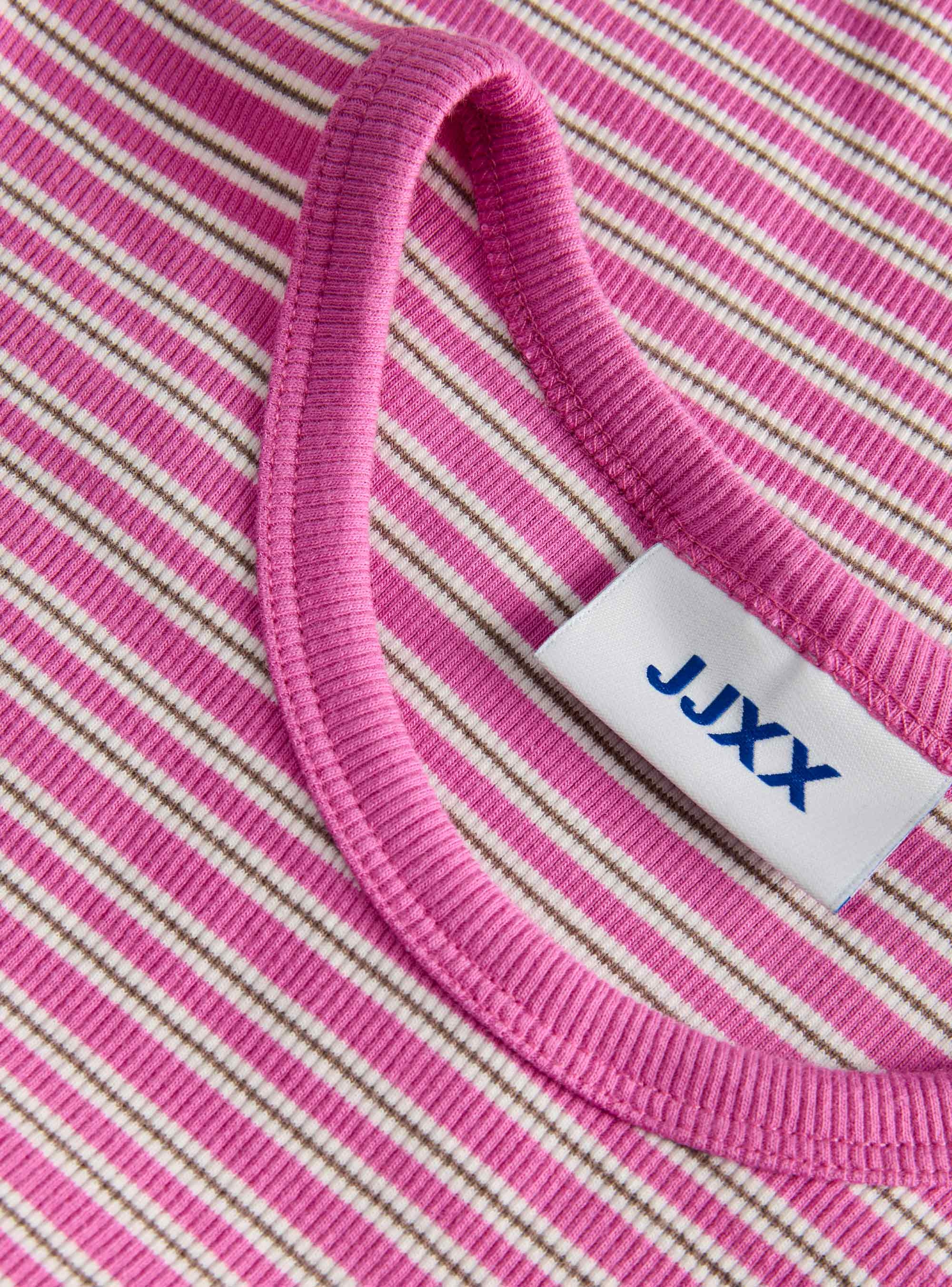 JJXX Frankie Str Ss Stripe Tee Jrs - Brown