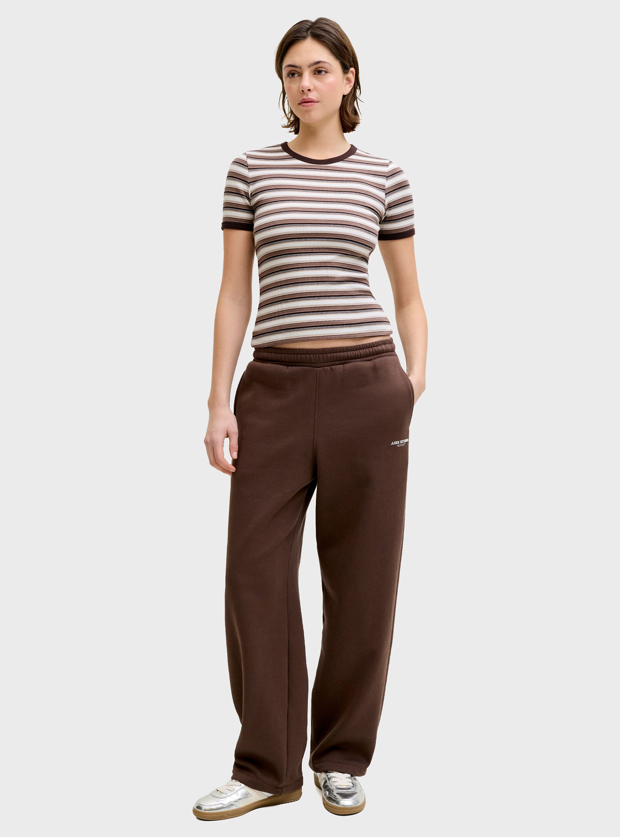 JJXX Frankie Str Ss Stripe Tee Jrs - Beige