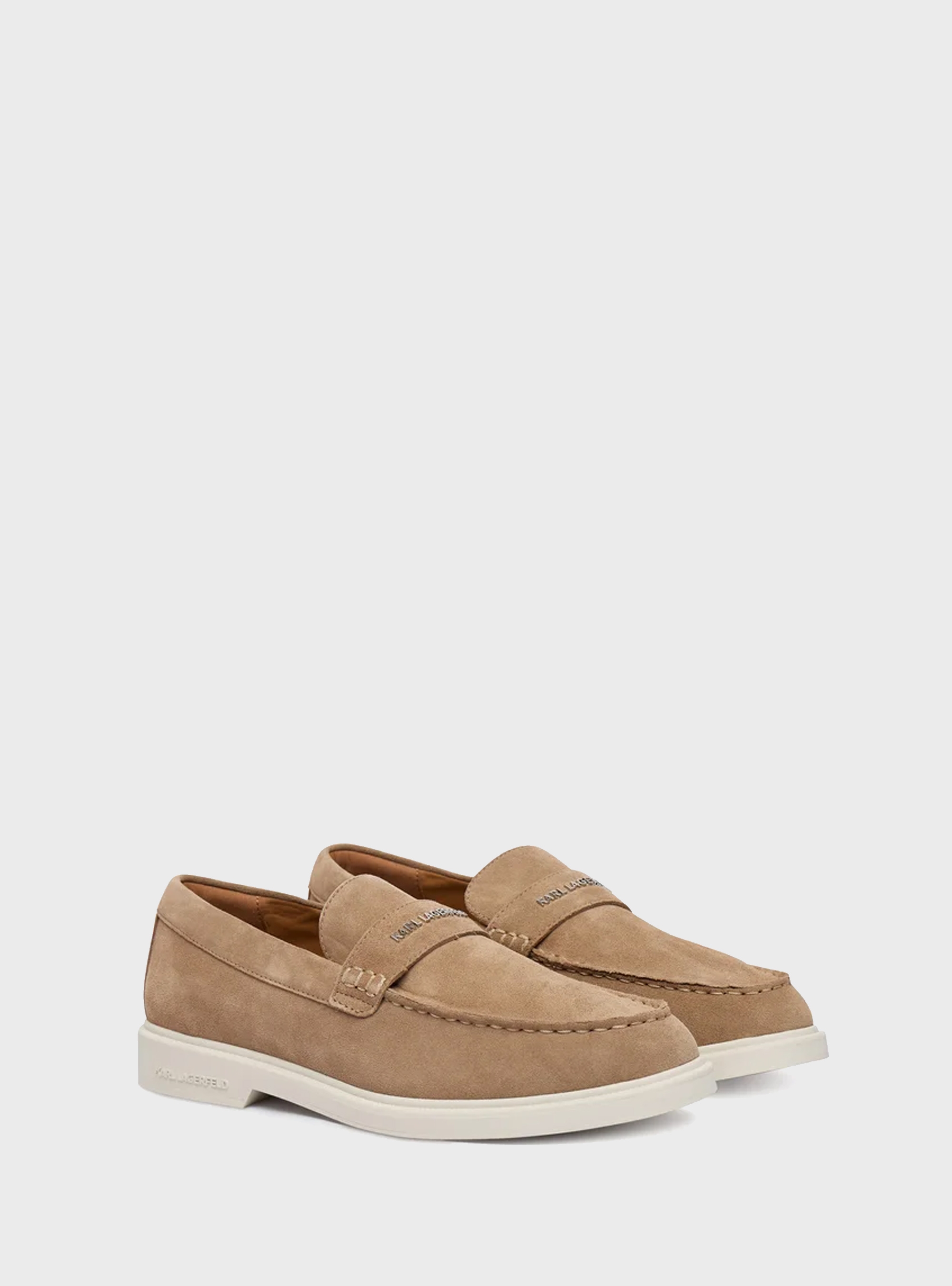 Karl Lagerfeld Kori Suede Loafers - Pumice Stone