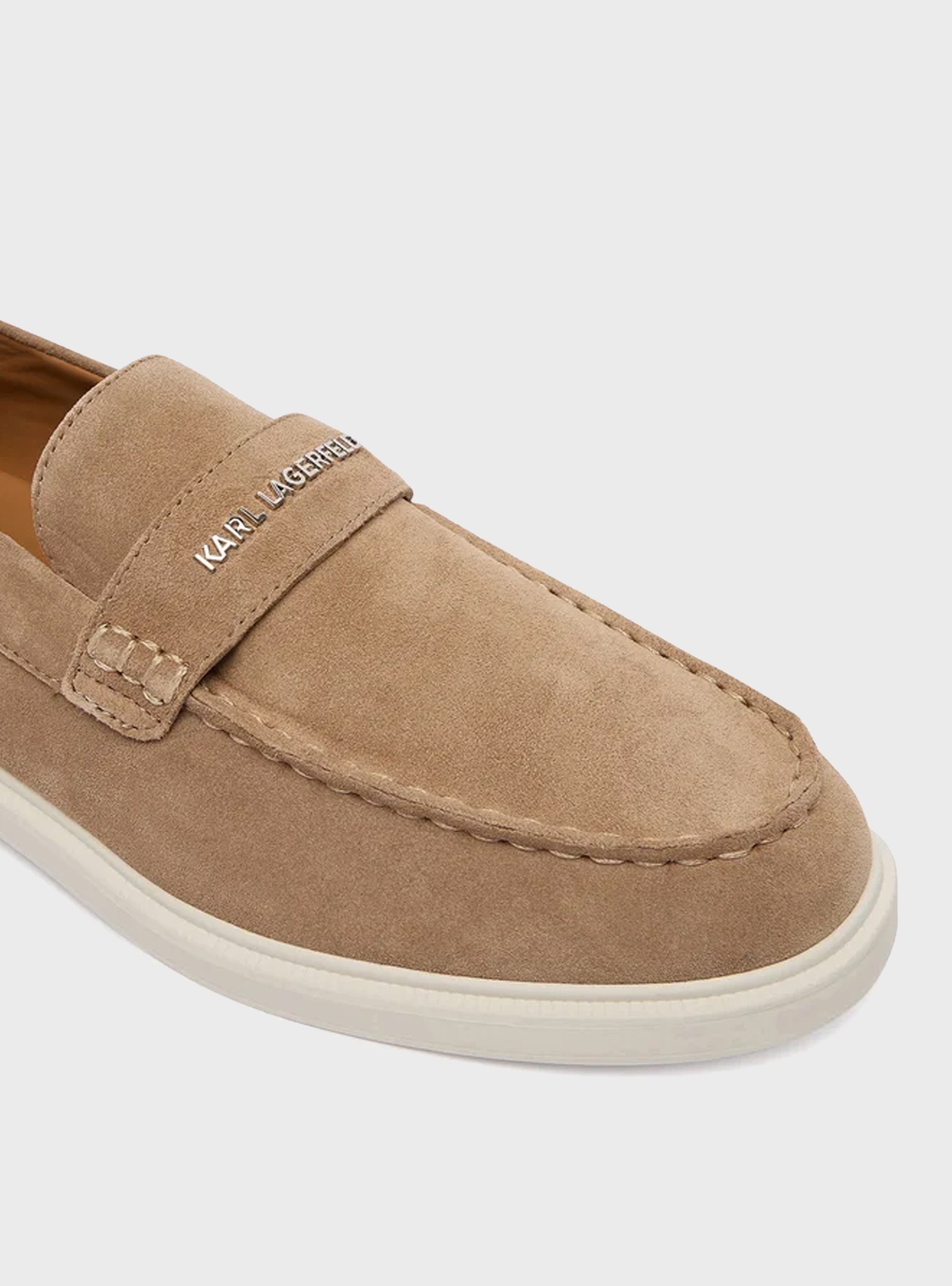 Karl Lagerfeld Kori Suede Loafers - Pumice Stone