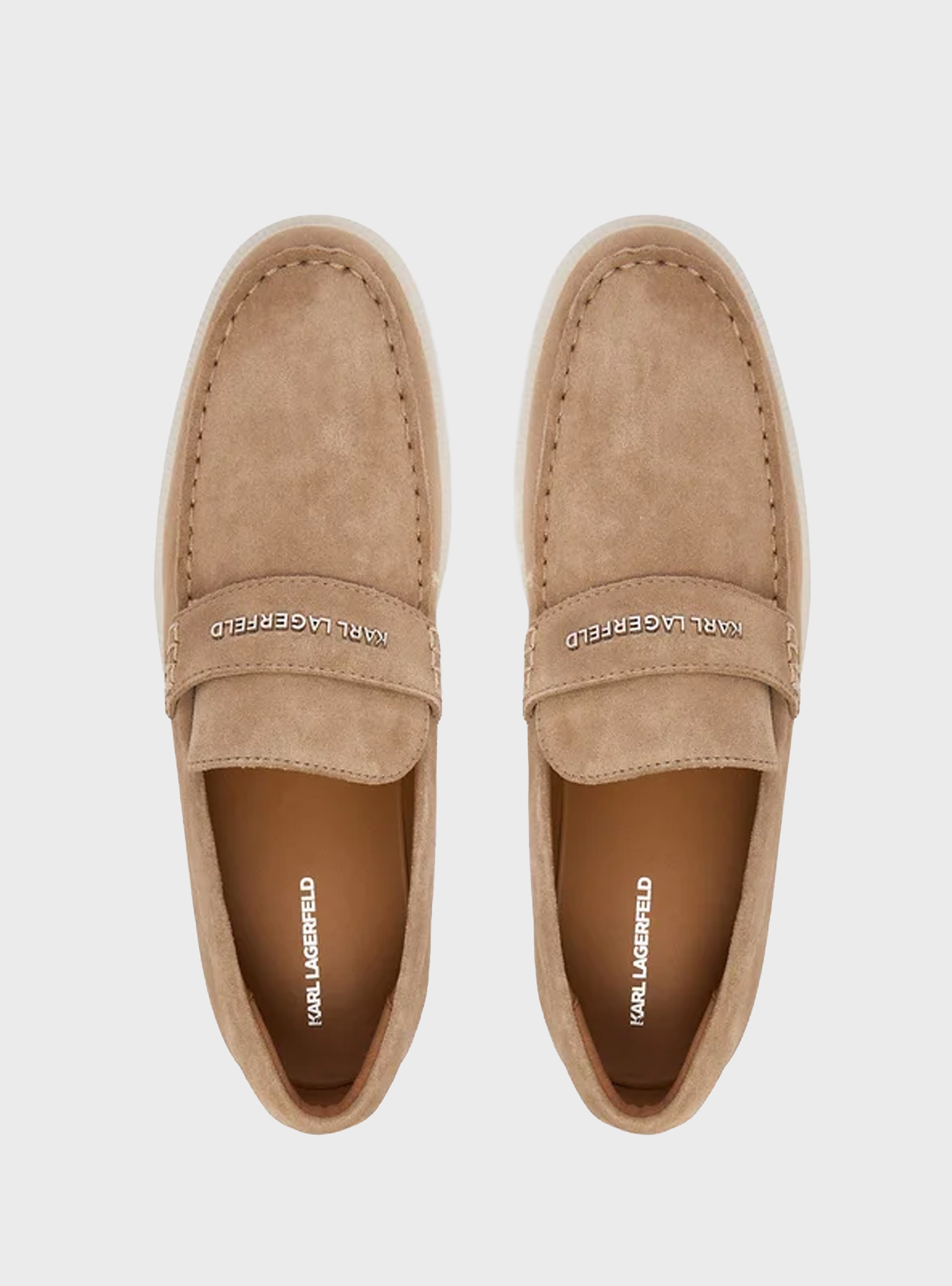 Karl Lagerfeld Kori Suede Loafers - Pumice Stone