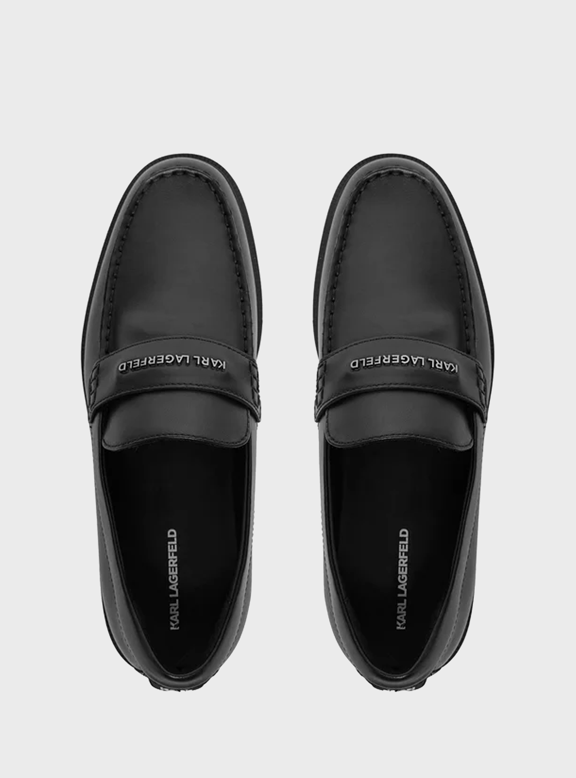 Karl Lagerfeld Kori Leather Loafers - Black