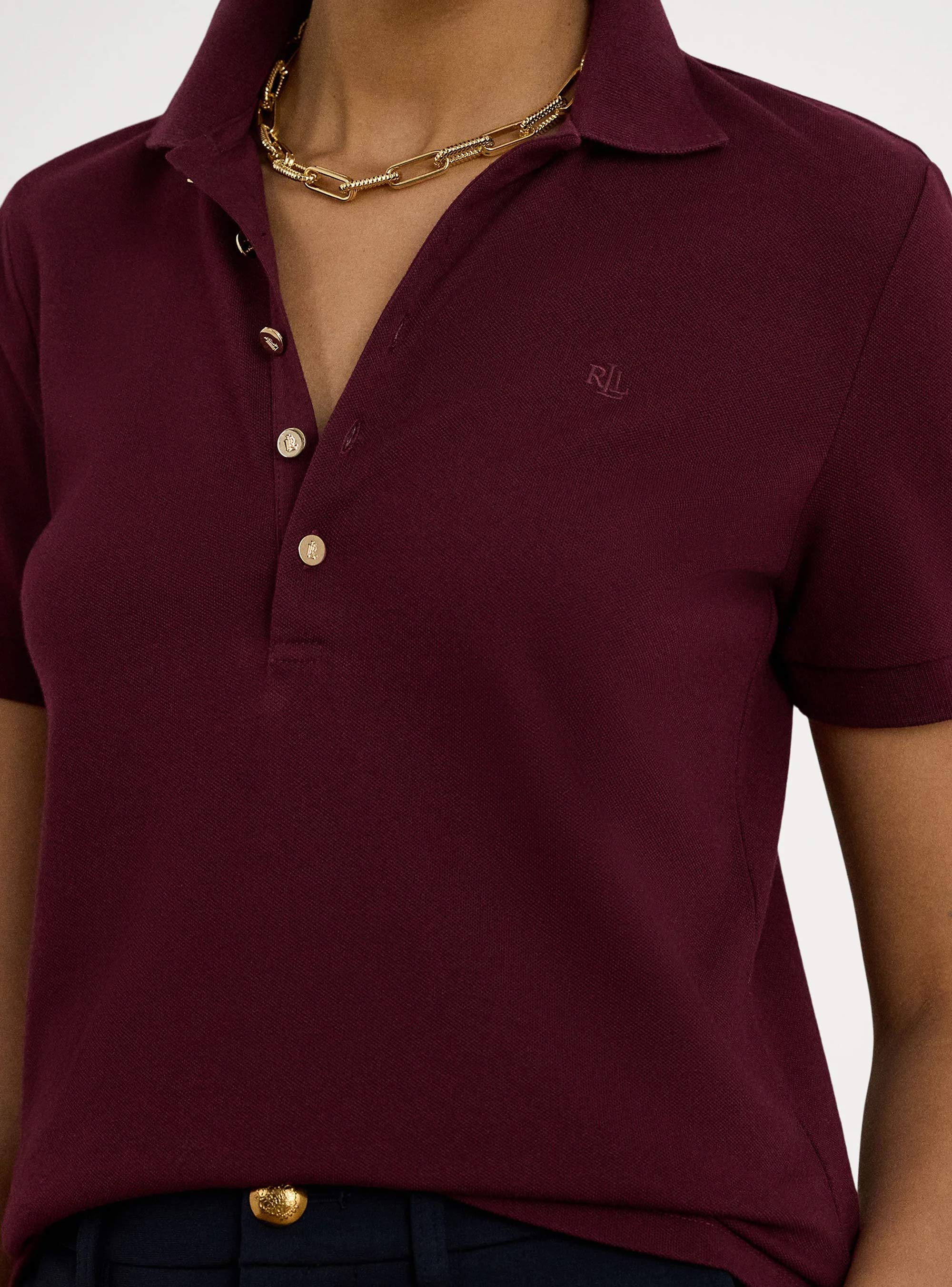 LAUREN Ralph Lauren Piqué Polo Shirt - Bordeaux