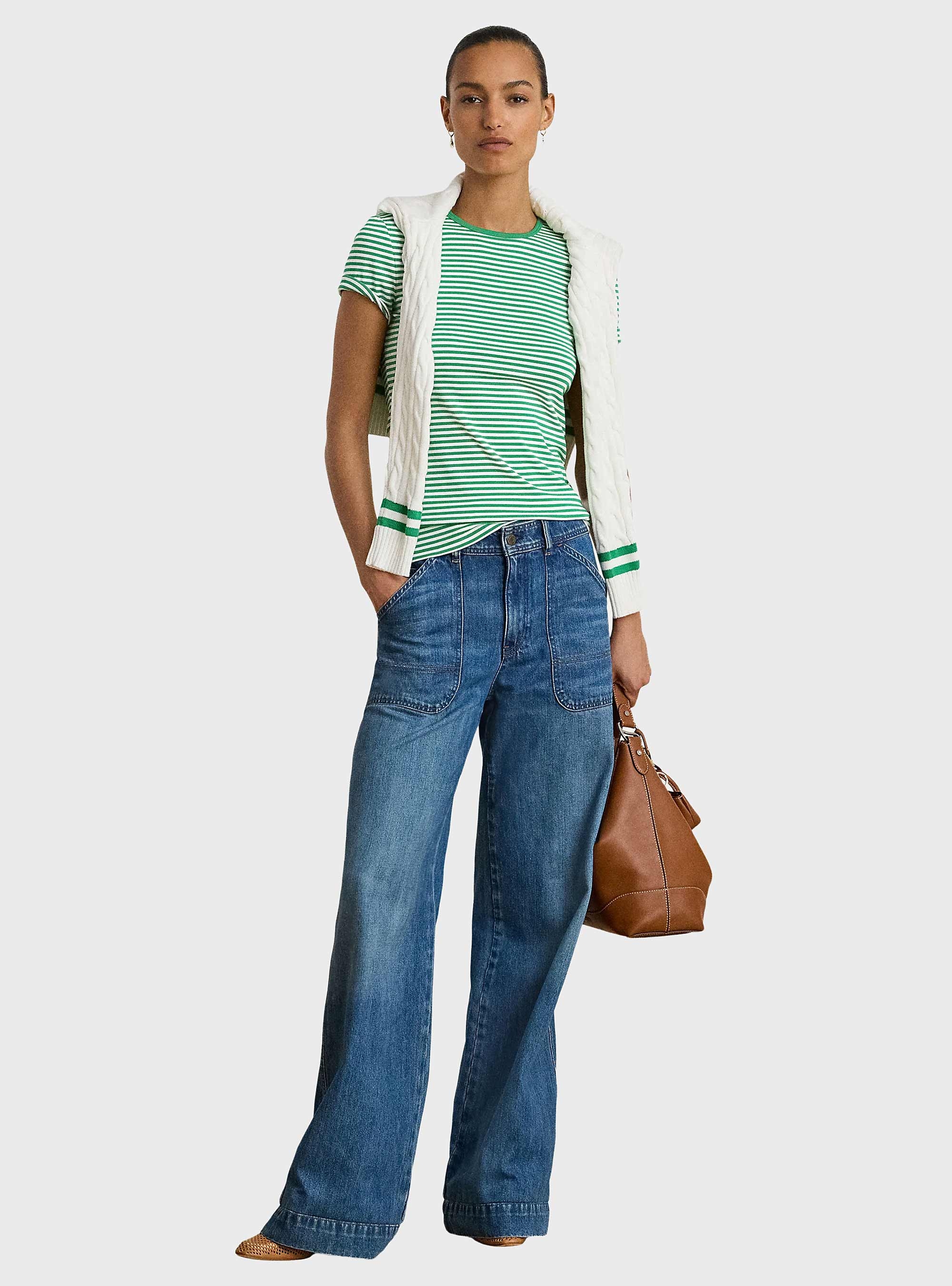 LAUREN Ralph Lauren Alli Rib T-Shirt - Green
