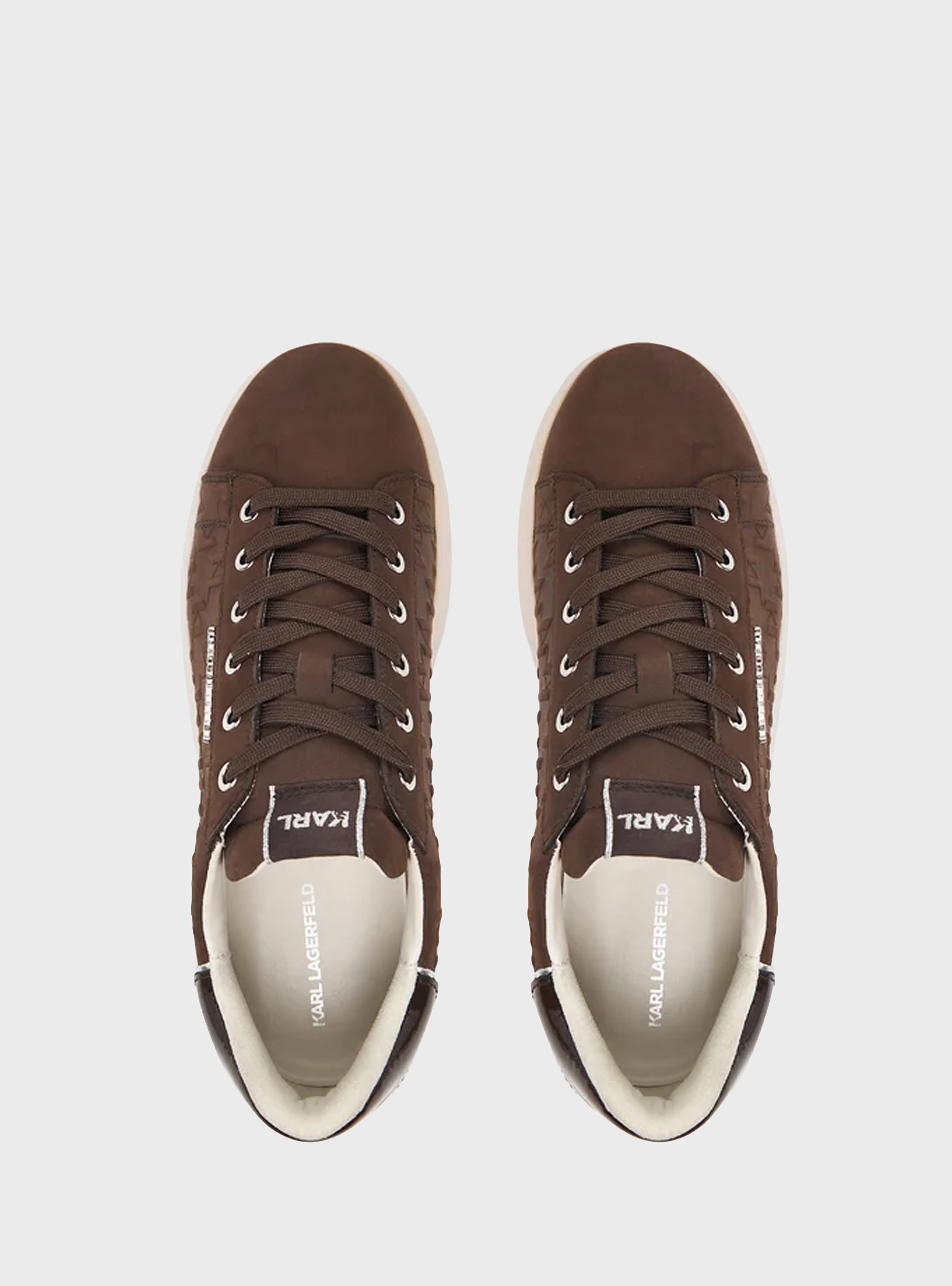 Karl Lagerfeld Kapri Mens Monogram Emboss Lo Sneakers - Brown