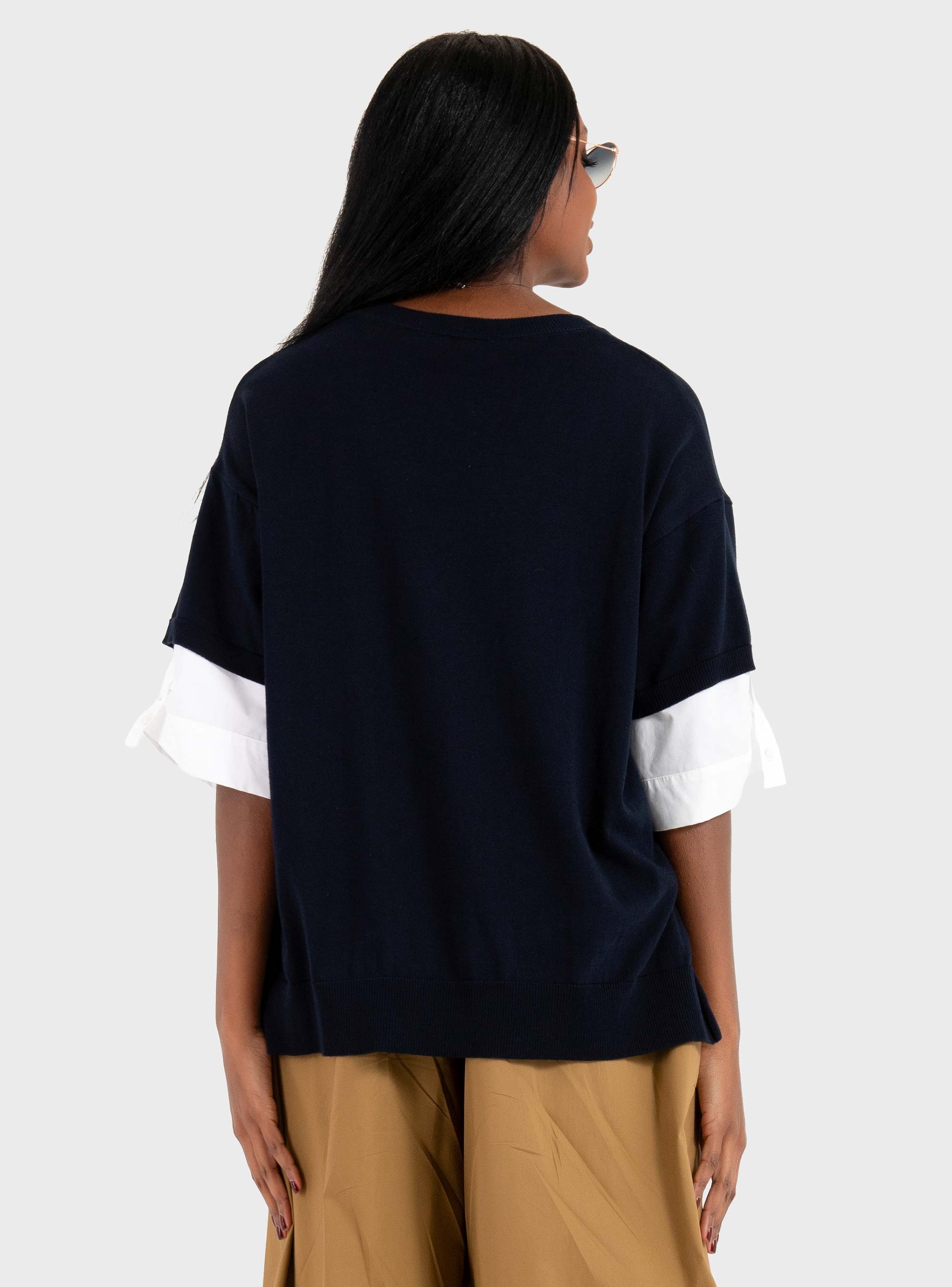 Mei Mei J Knitted Top - Dark Blue