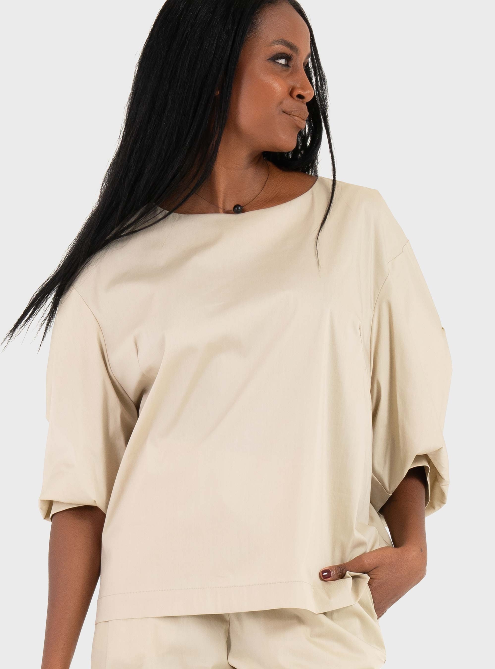 Mei Mei J Open Back Top  - Off White
