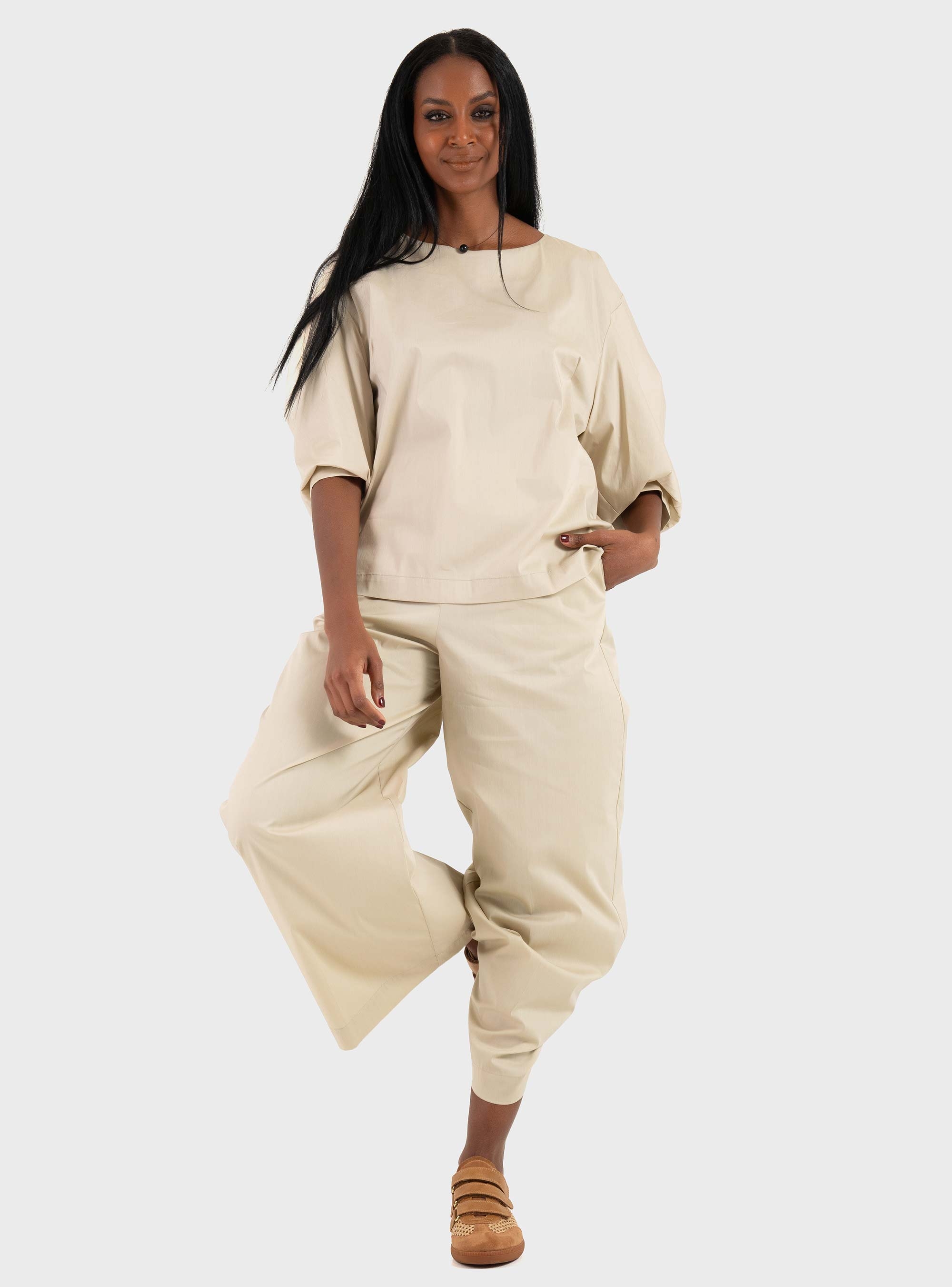 Mei Mei J Open Back Top  - Off White