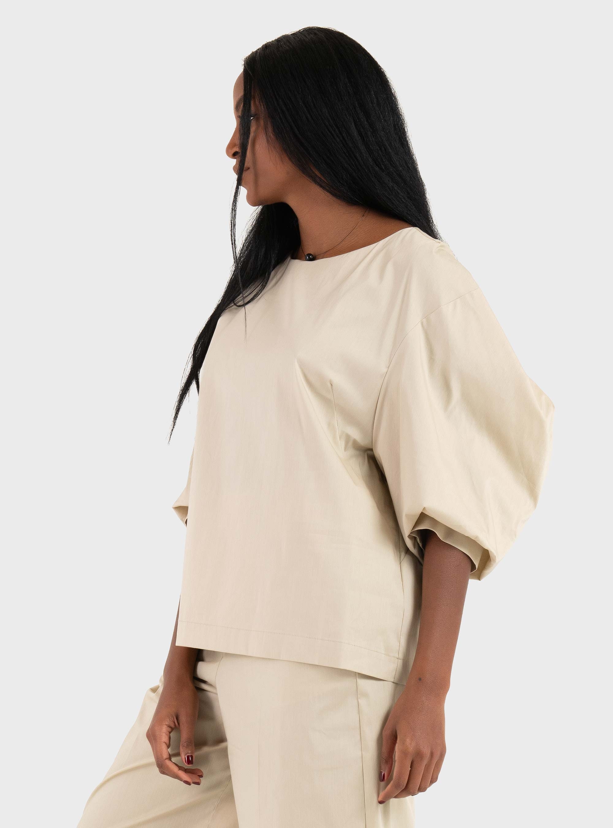 Mei Mei J Open Back Top  - Off White