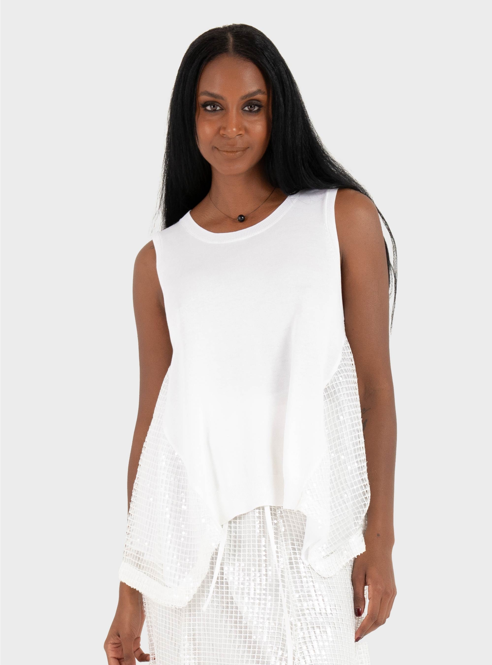 Mei Mei J Sleeveless Top - Off White