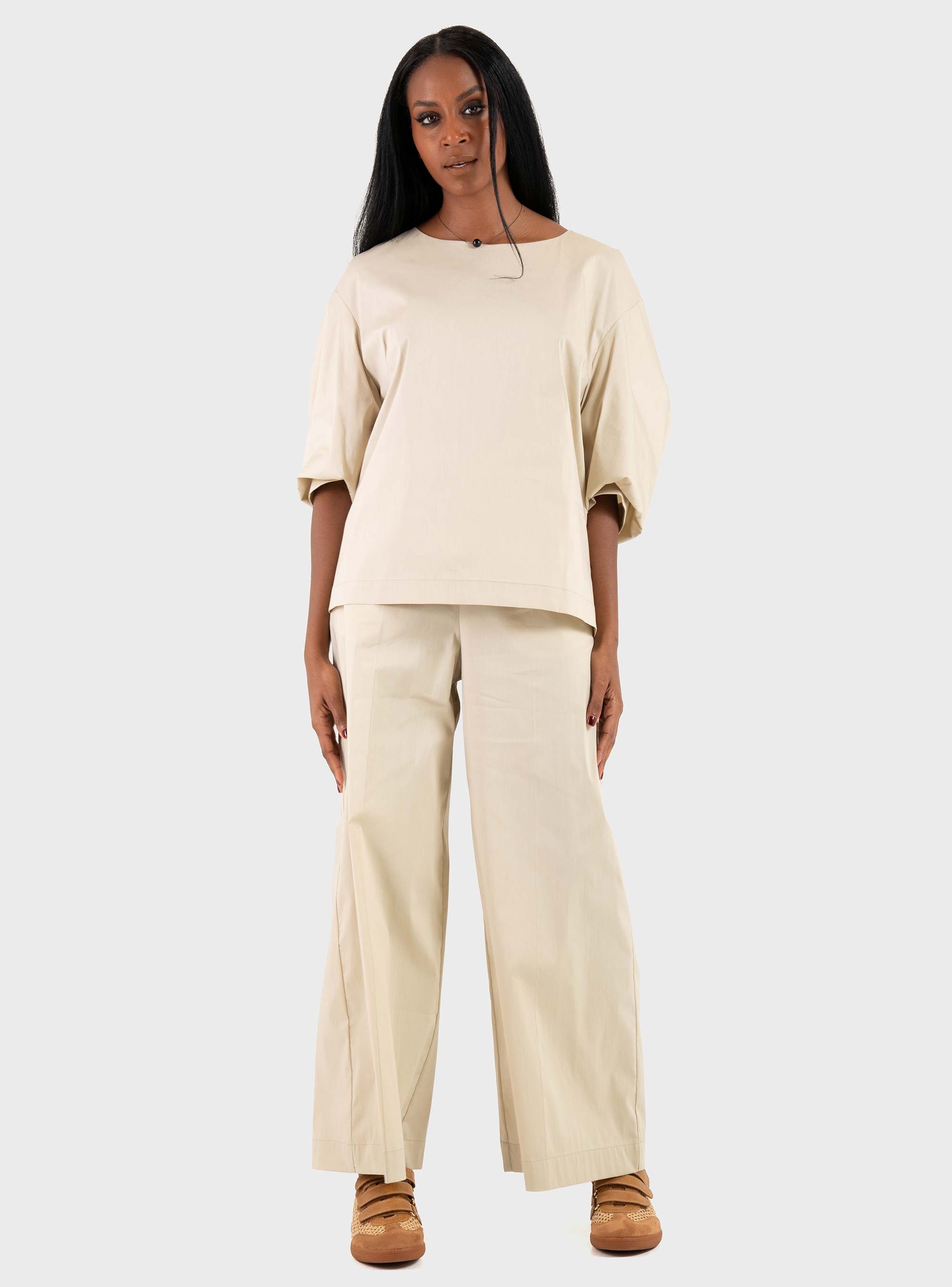 Mei Mei J Loose Pants - Beige