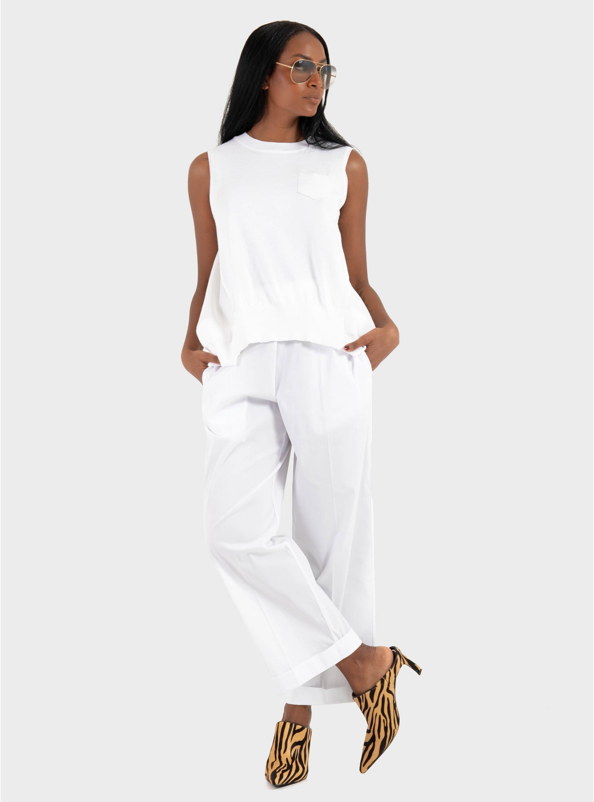 Mei Mei J Loose Pants - White