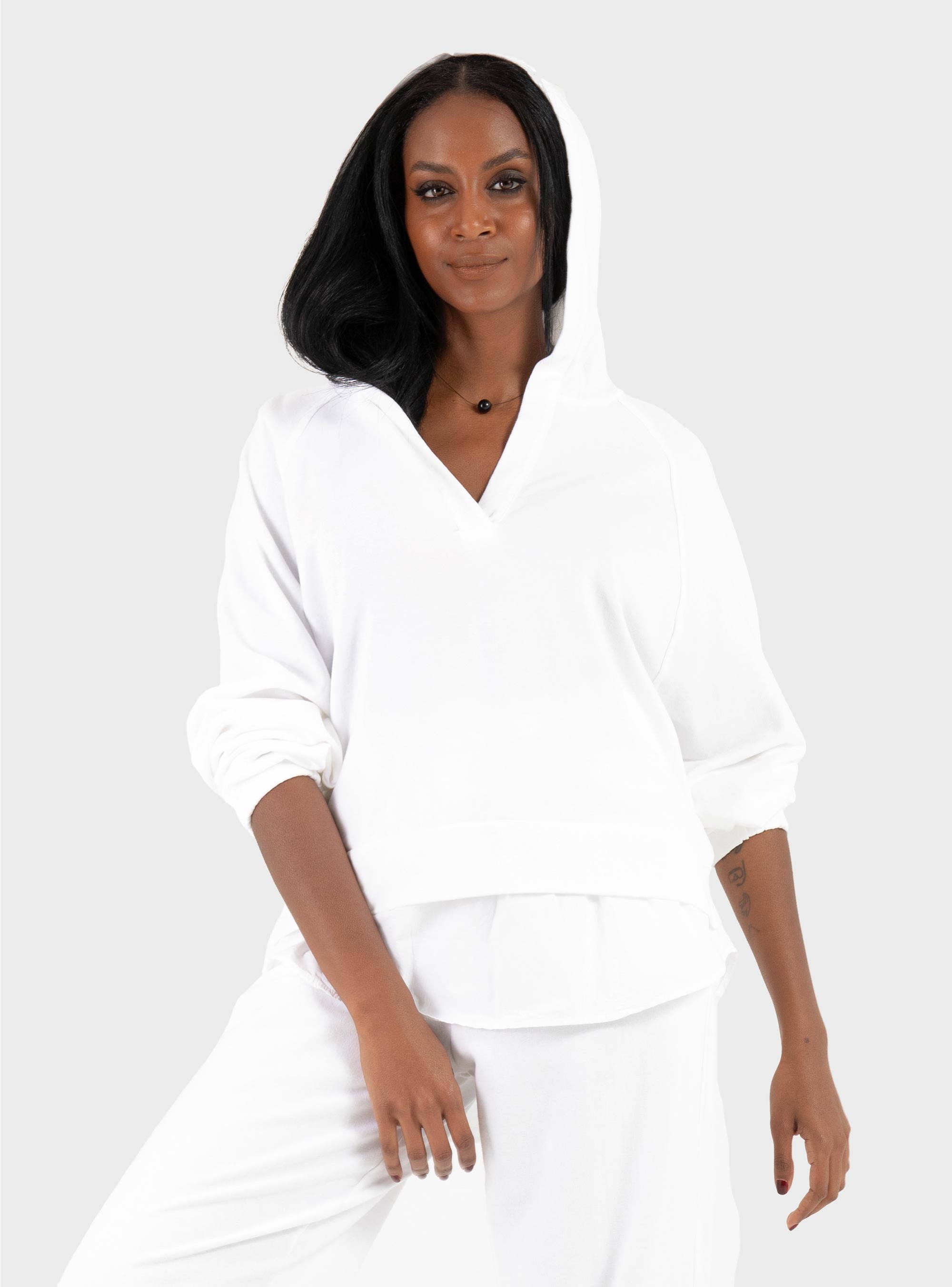 Deha Parachute Trim Hoodie - White