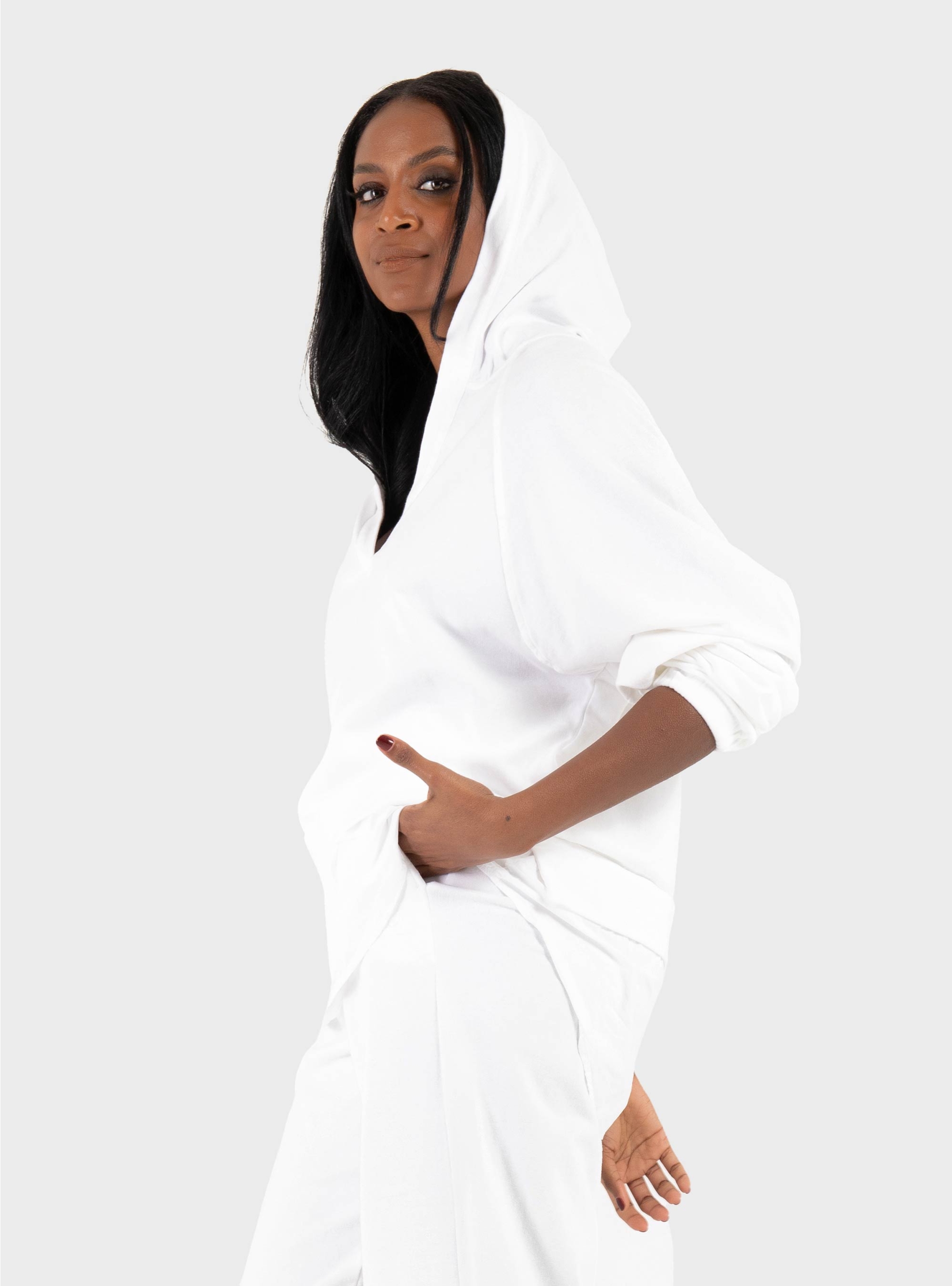Deha Parachute Trim Hoodie - White