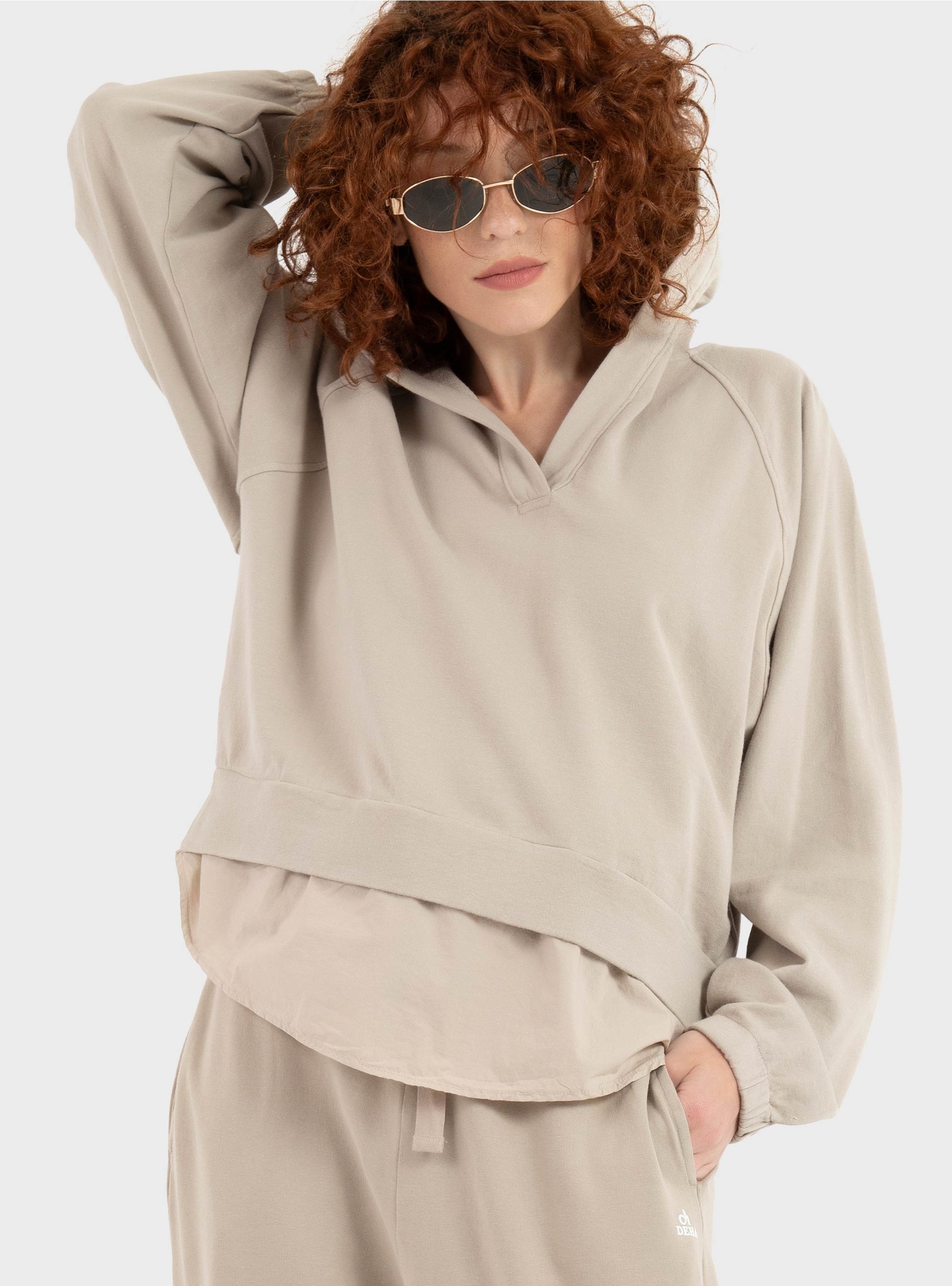 Deha Parachute Trim Hoodie - Beige