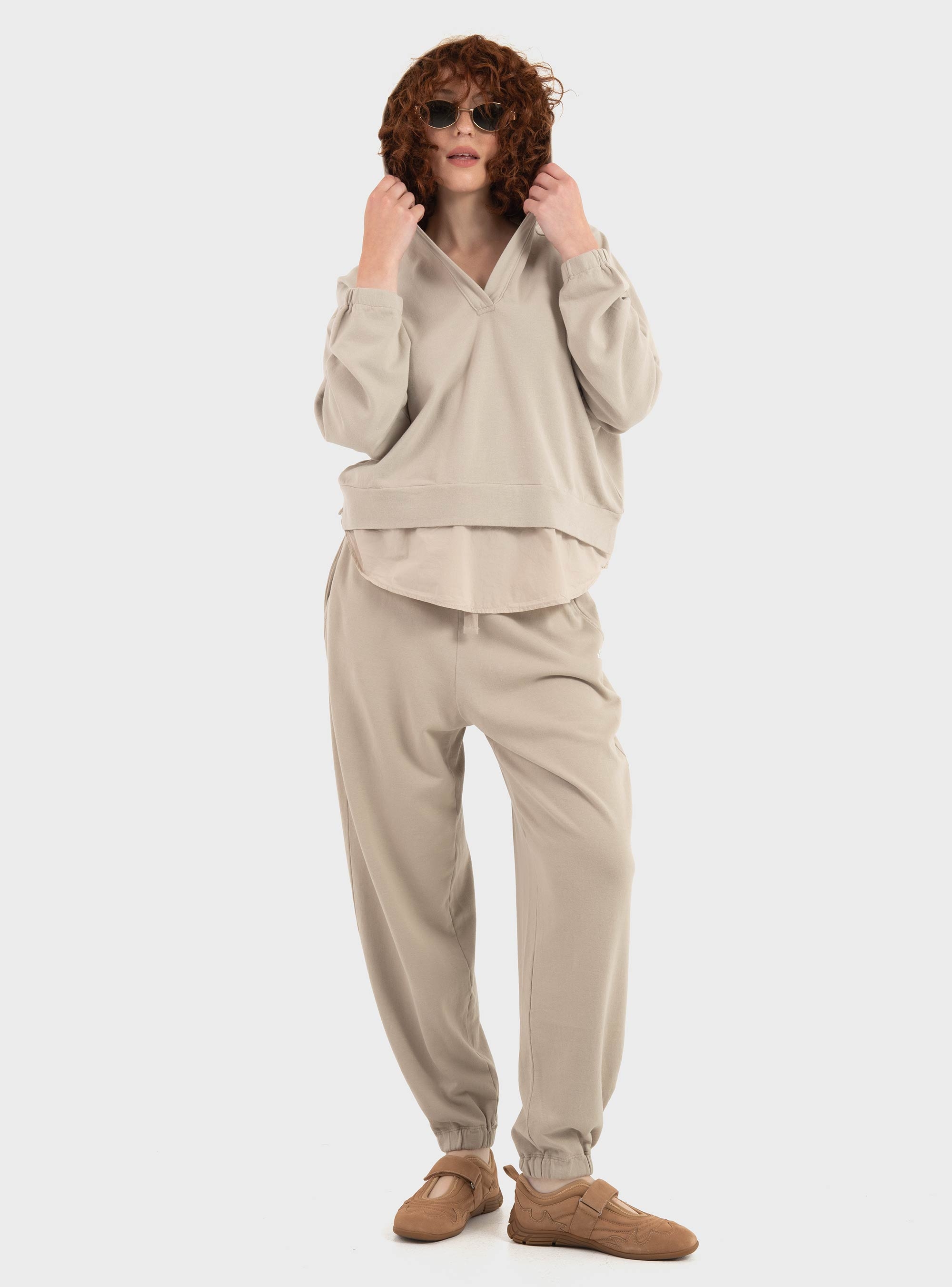 Deha Parachute Trim Hoodie - Beige