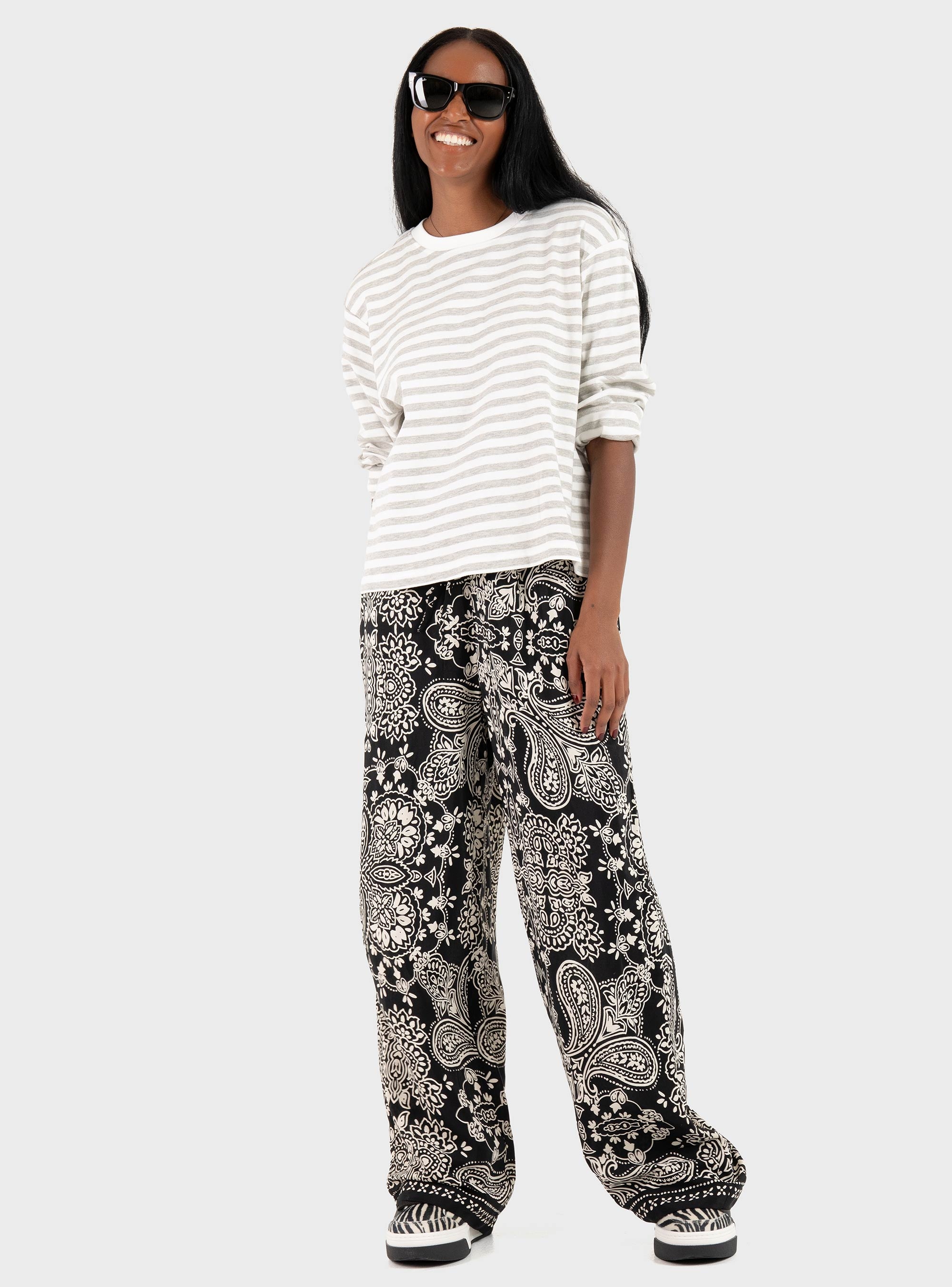 Only Emza Aja Pull Up Pants - Black