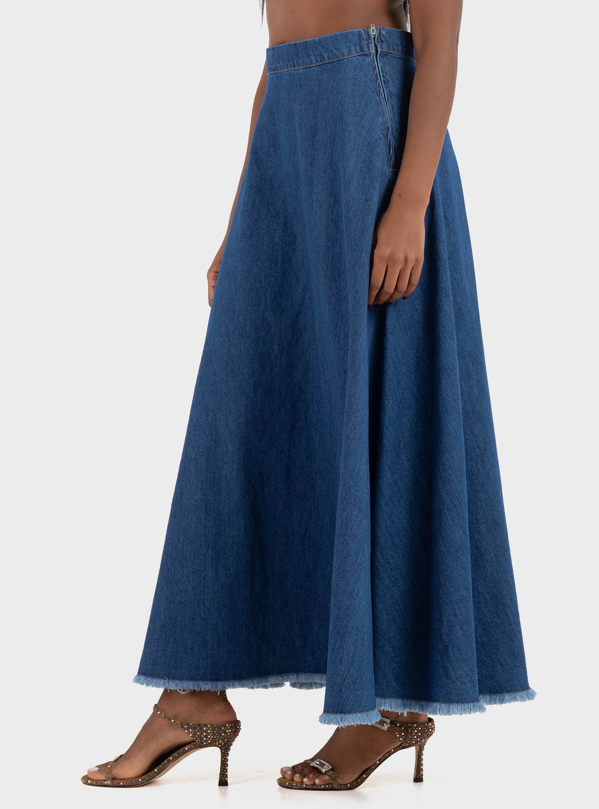 Only Mone Flowy Maxi Denim Skirt - Medium Aged Denim
