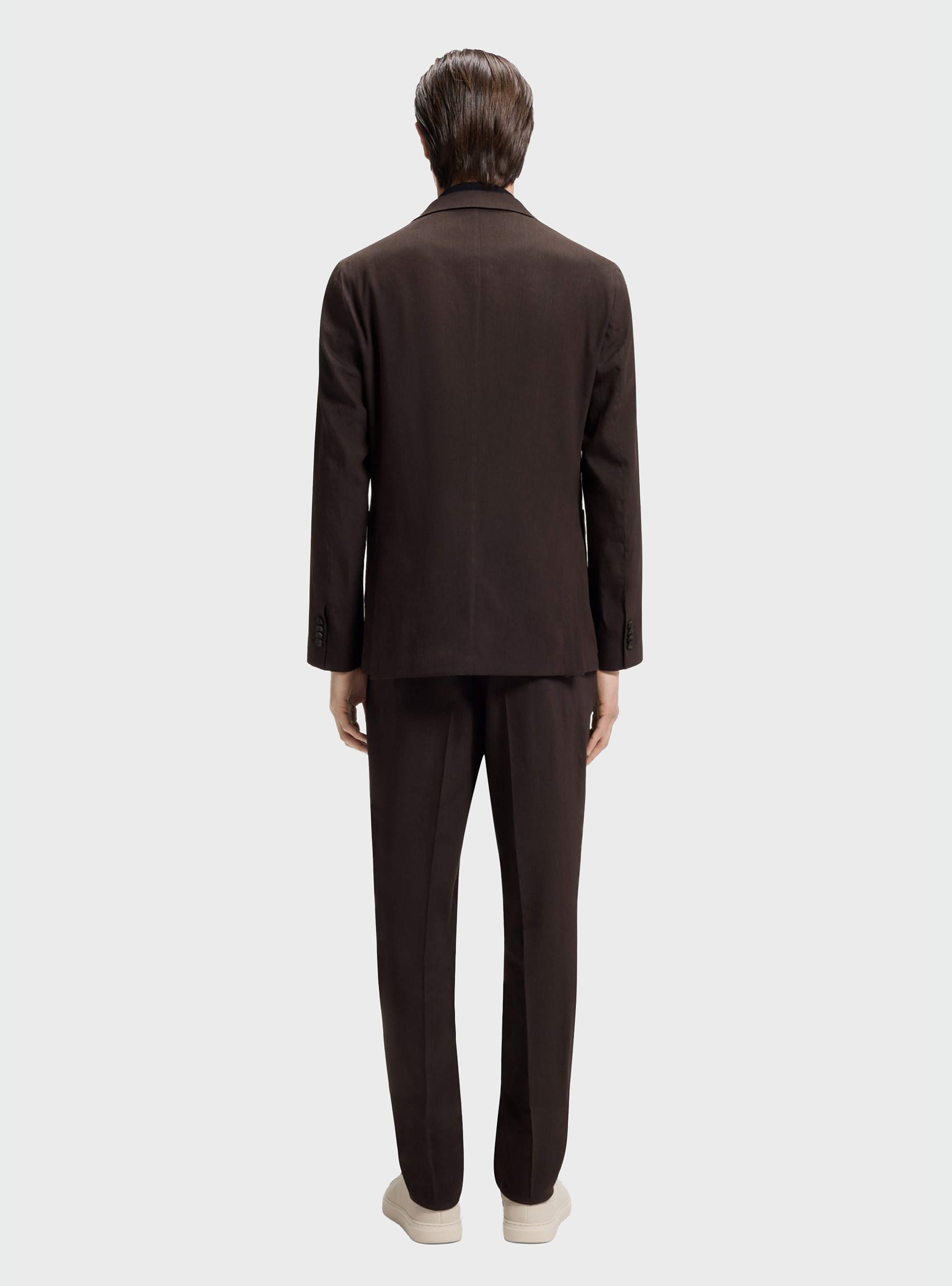 BOSS Slim-Fit Blazer In A Machine-Washable Linen Blend P-Hanry-WG-262 - Dark Brown