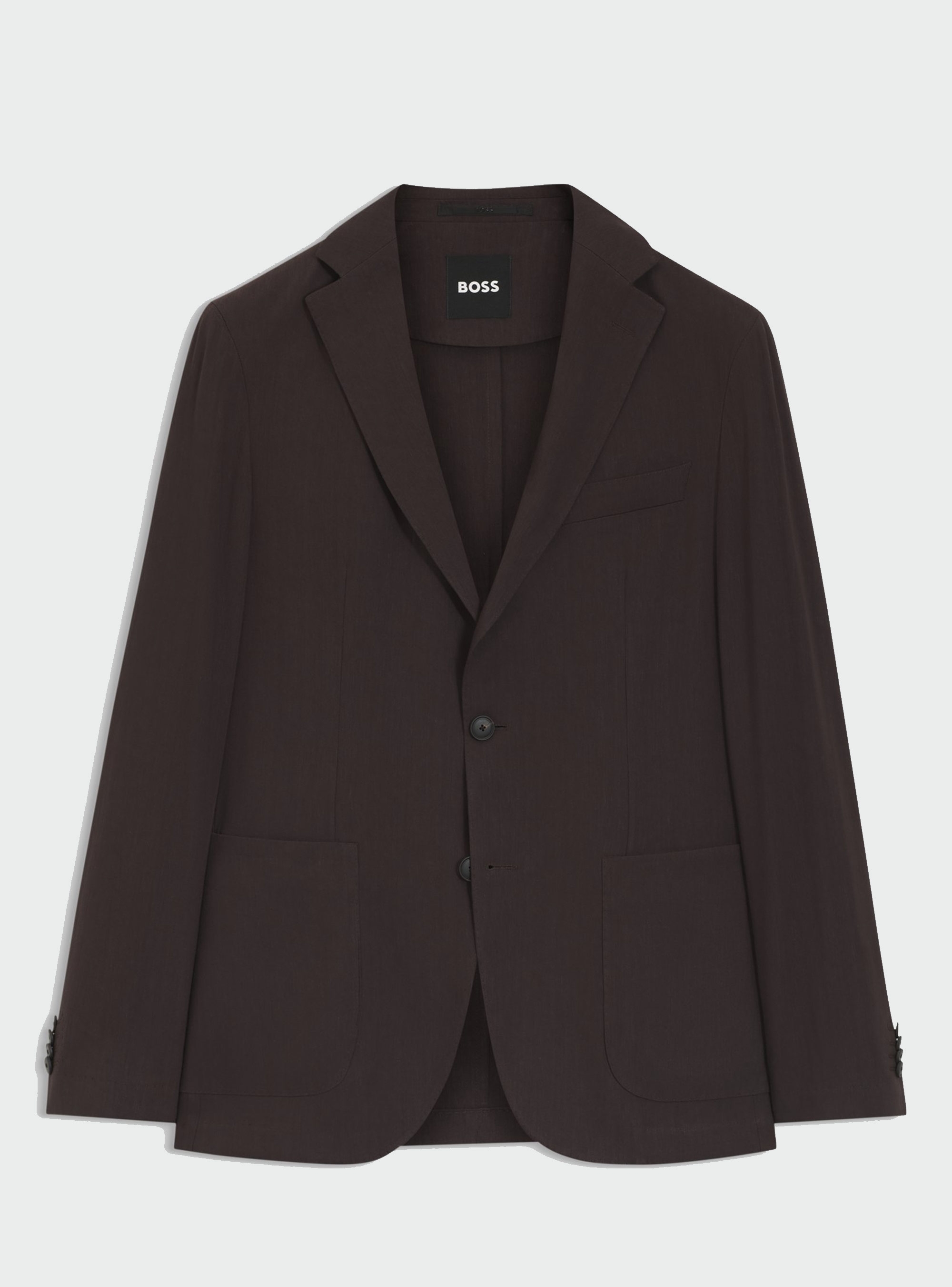 BOSS Slim-Fit Blazer In A Machine-Washable Linen Blend P-Hanry-WG-262 - Dark Brown