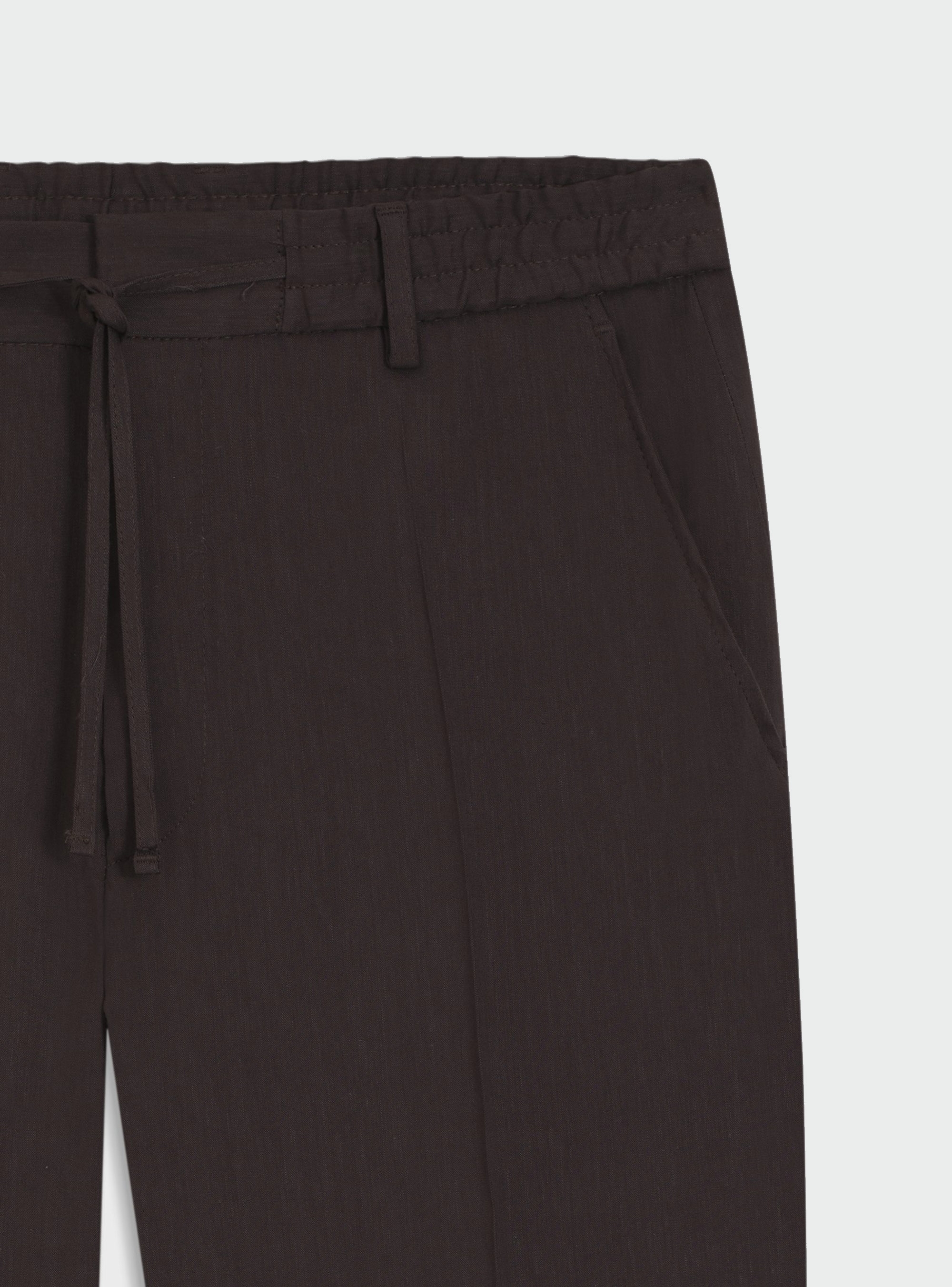 BOSS Tapered-Fit Trousers In A Linen Blend P-Perin-RDS-WG-262 - Dark Brown
