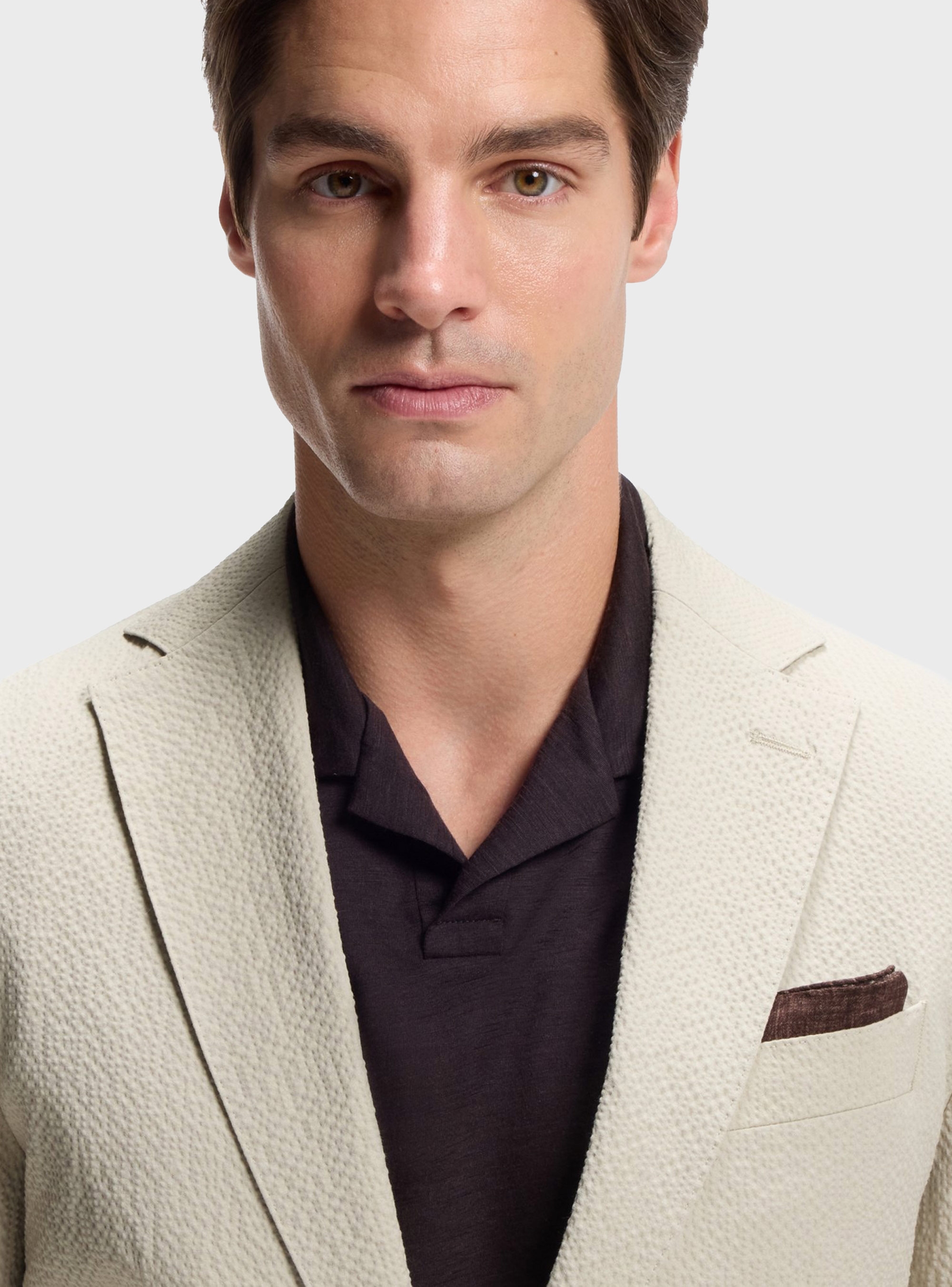 BOSS Slim-Fit Blazer In Stretch-Cotton Seersucker C-Hanry-262 - Light Beige