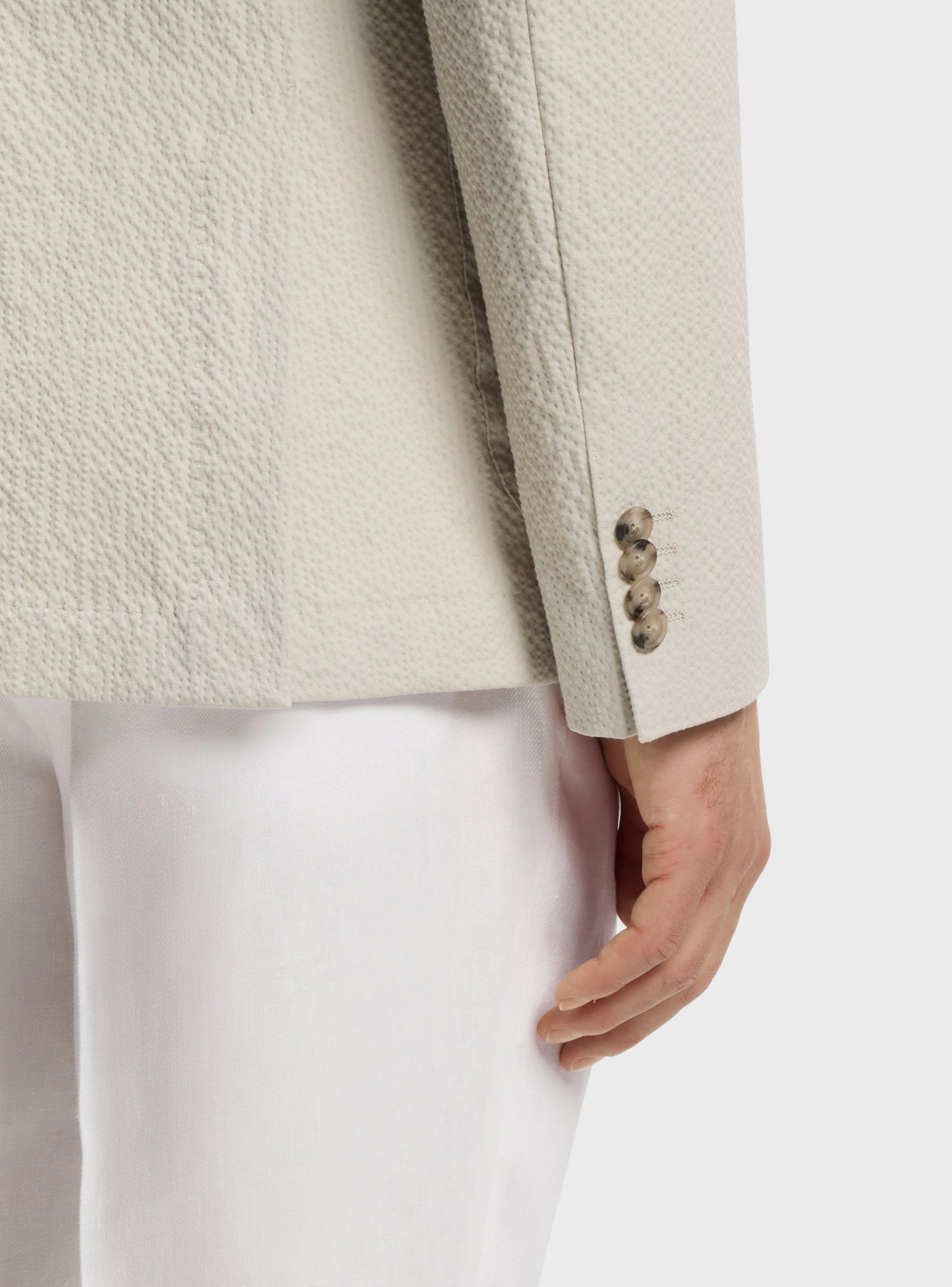 BOSS Slim-Fit Blazer In Stretch-Cotton Seersucker C-Hanry-262 - Light Beige