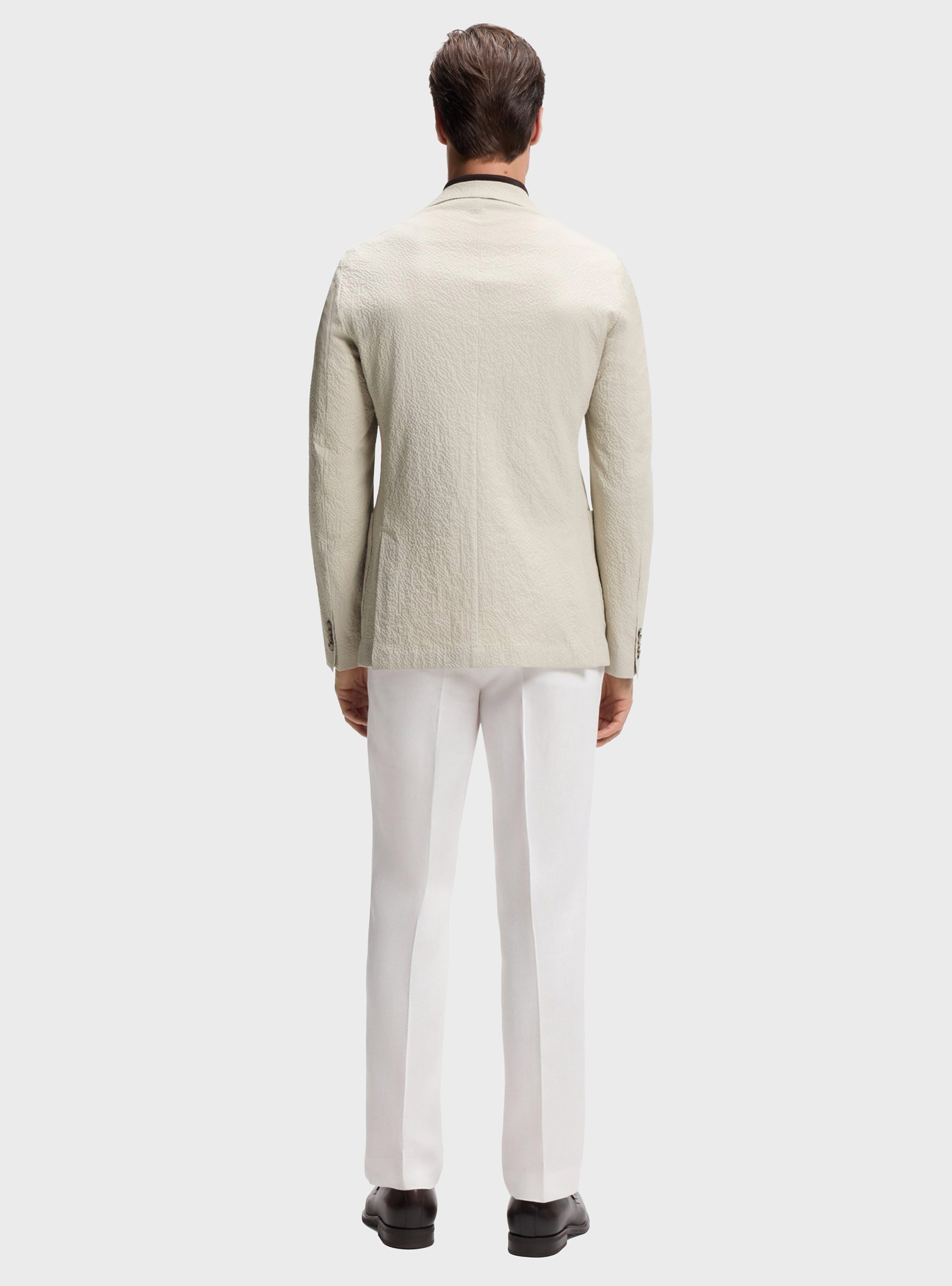 BOSS Slim-Fit Blazer In Stretch-Cotton Seersucker C-Hanry-262 - Light Beige