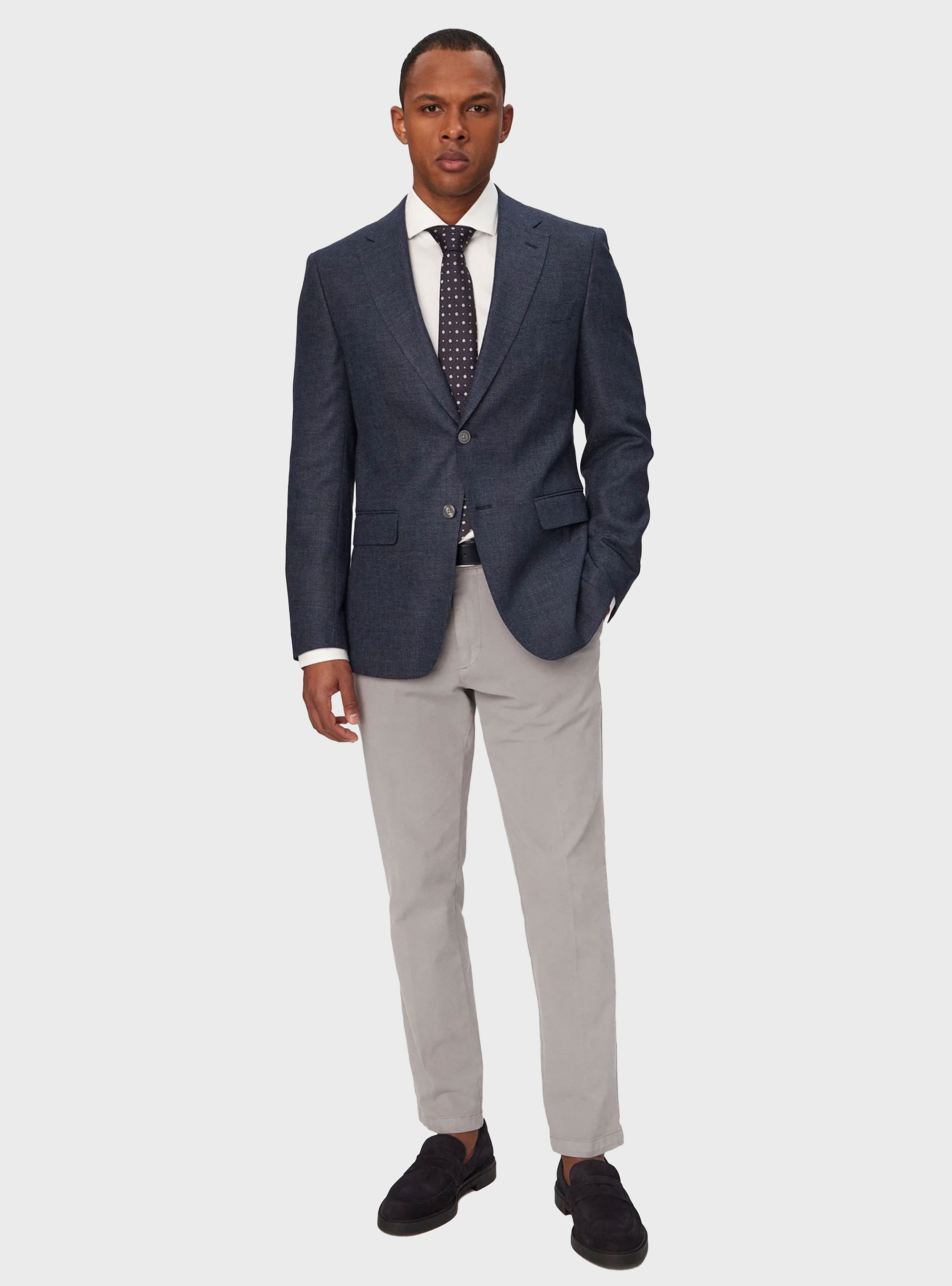 BOSS Slim-Fit Blazer In A Micro-Pattern H-Hutson-262 - Dark Blue