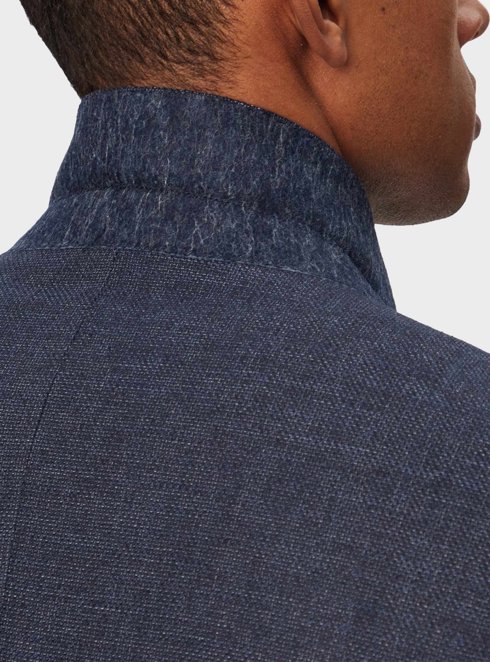 BOSS Slim-Fit Blazer In A Micro-Pattern H-Hutson-262 - Dark Blue