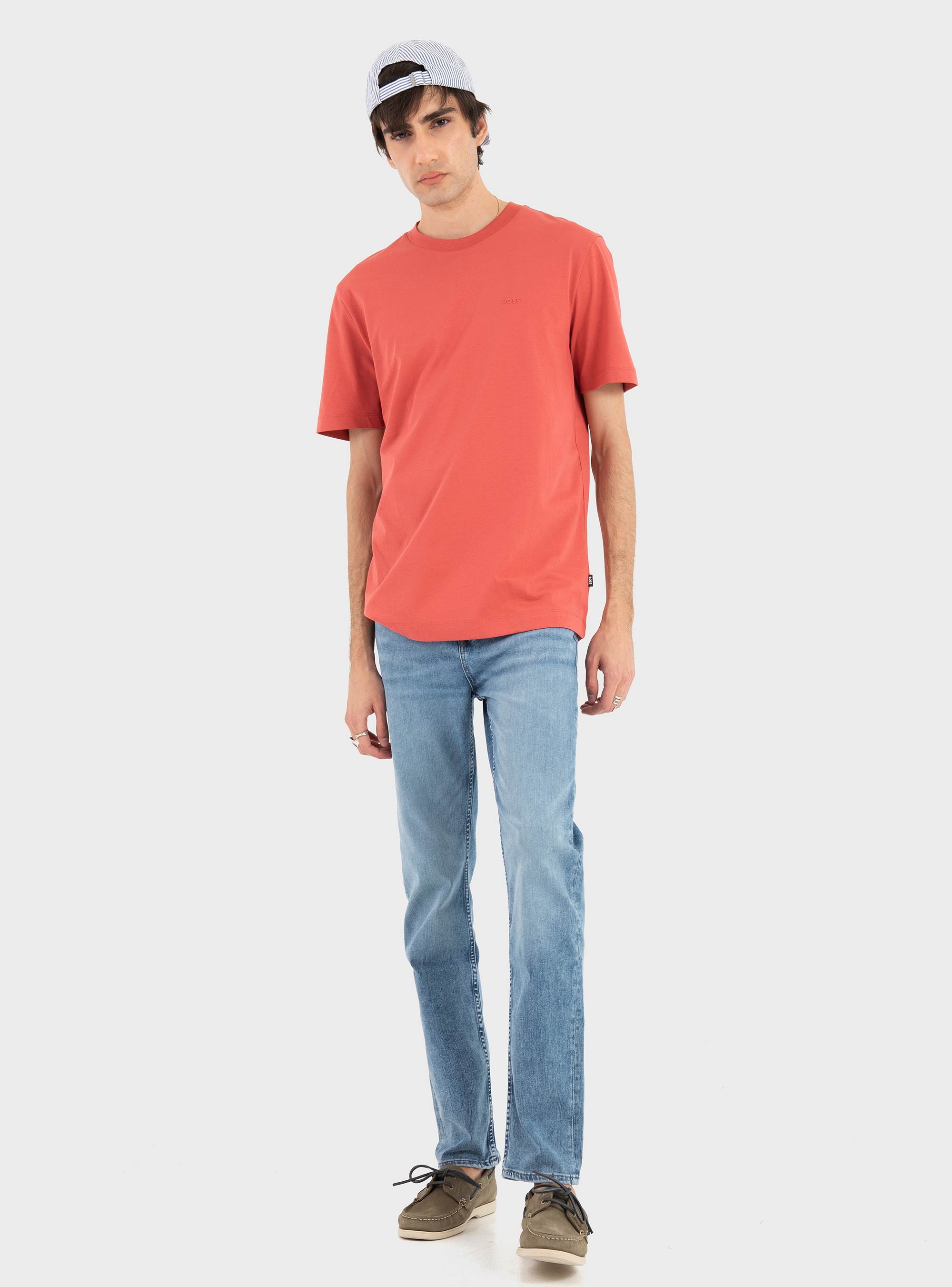 BOSS Cotton-Jersey T-Shirt With Logo Detail  Thompson 01 - Pale Red