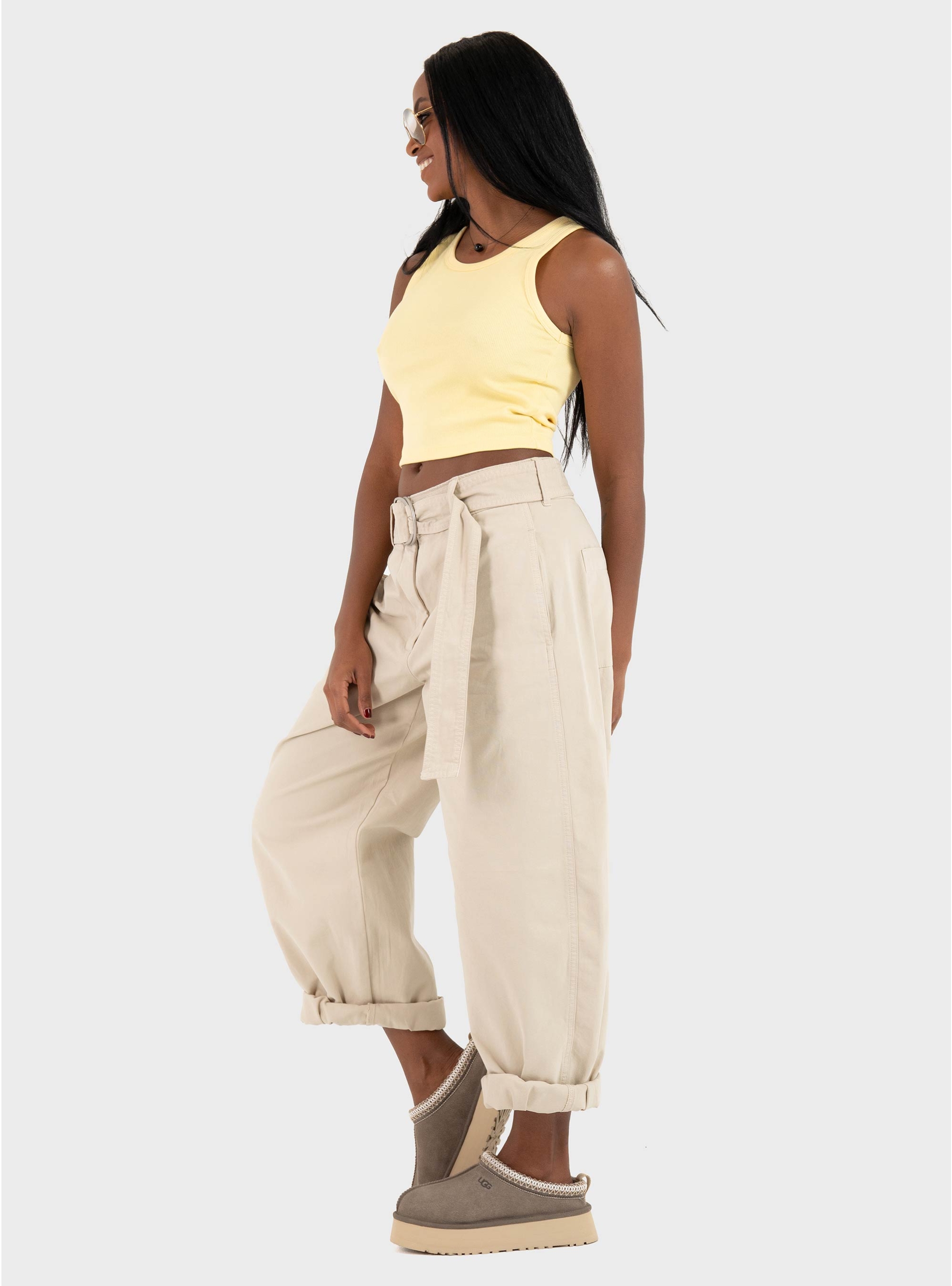 JJXX Fallon Rib Top - Banana