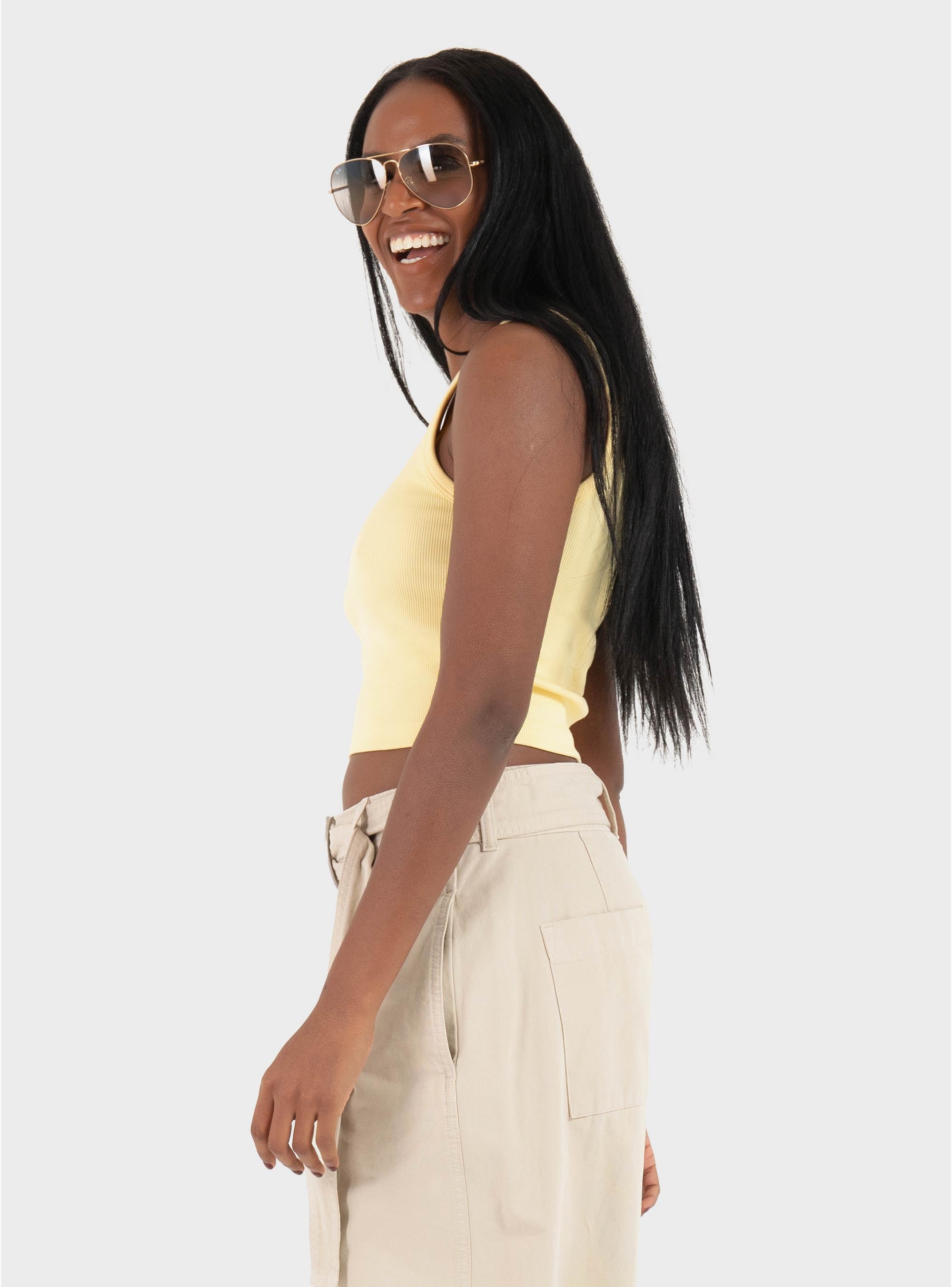 JJXX Fallon Rib Top - Banana