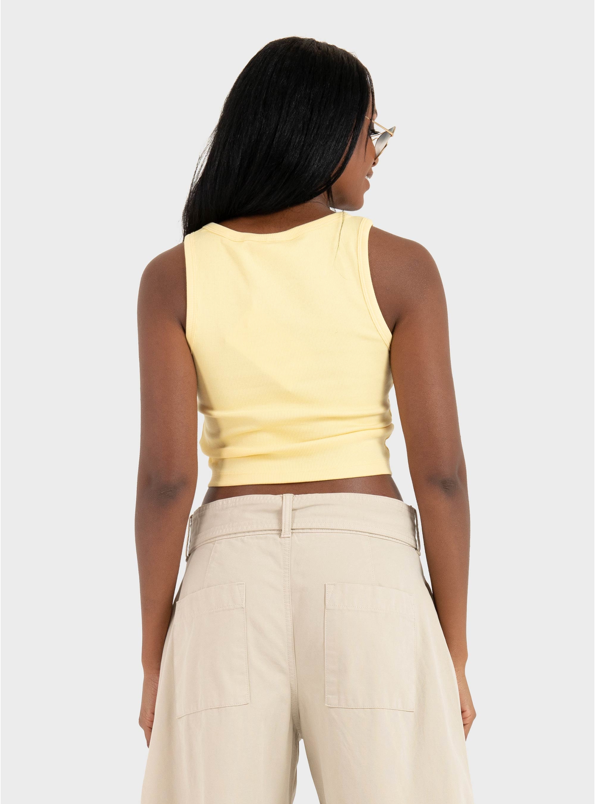 JJXX Fallon Rib Top - Banana