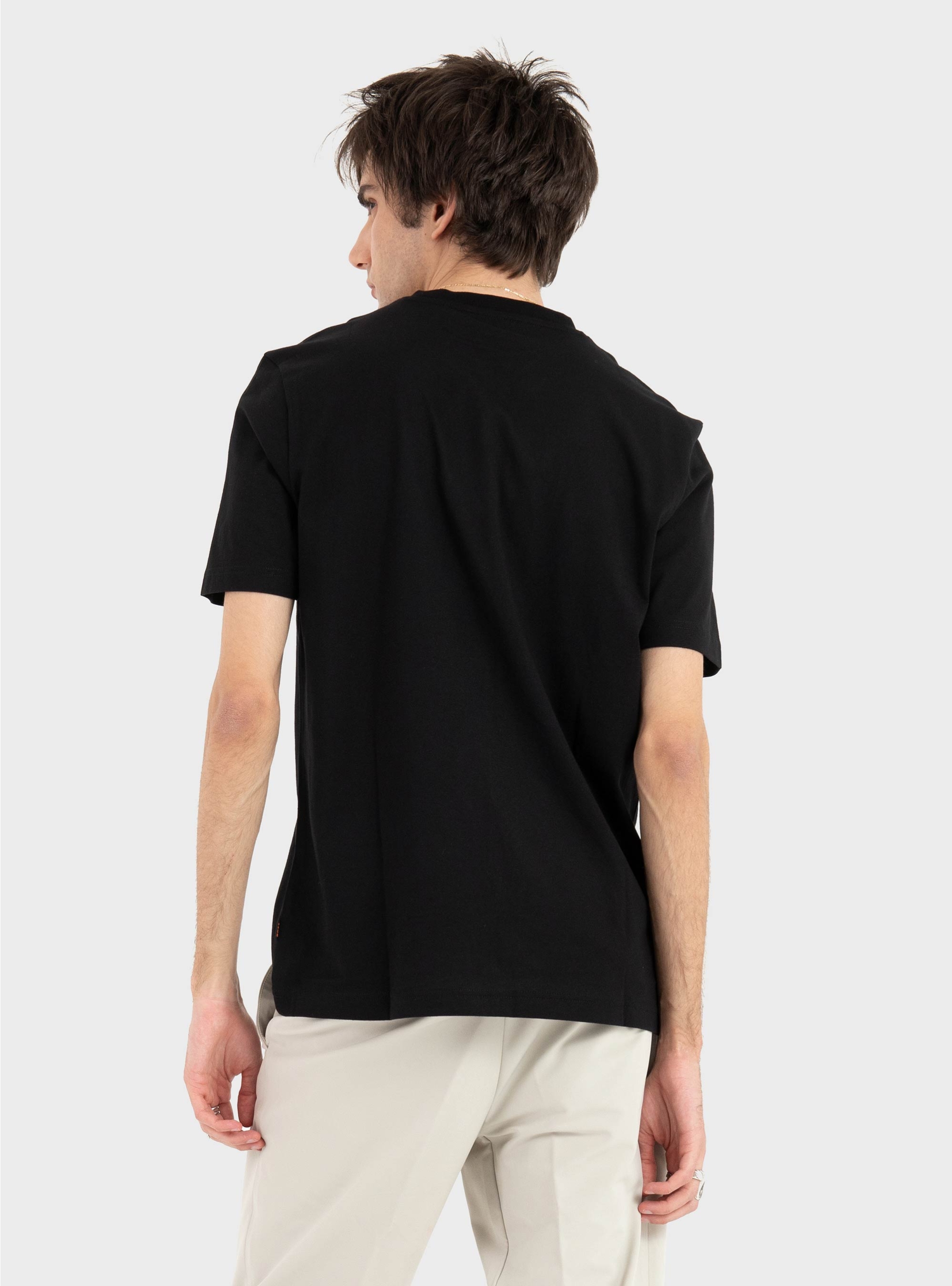 BOSS Cotton-Jersey T-Shirt With Printed Artwork Te_Dj - Black