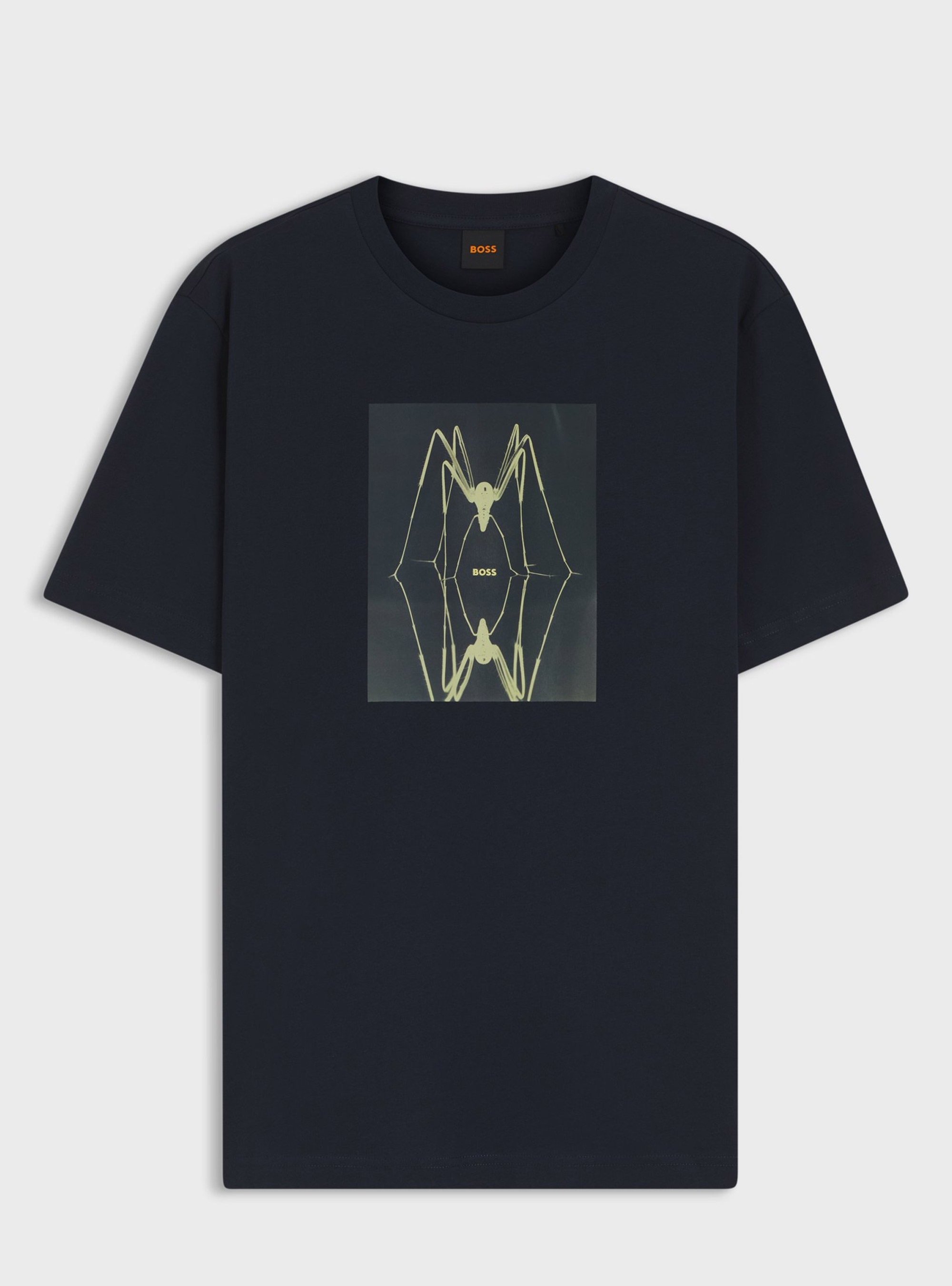 BOSS Cotton-Jersey T-Shirt With Printed Artwork Te_Creature - Dark Blue