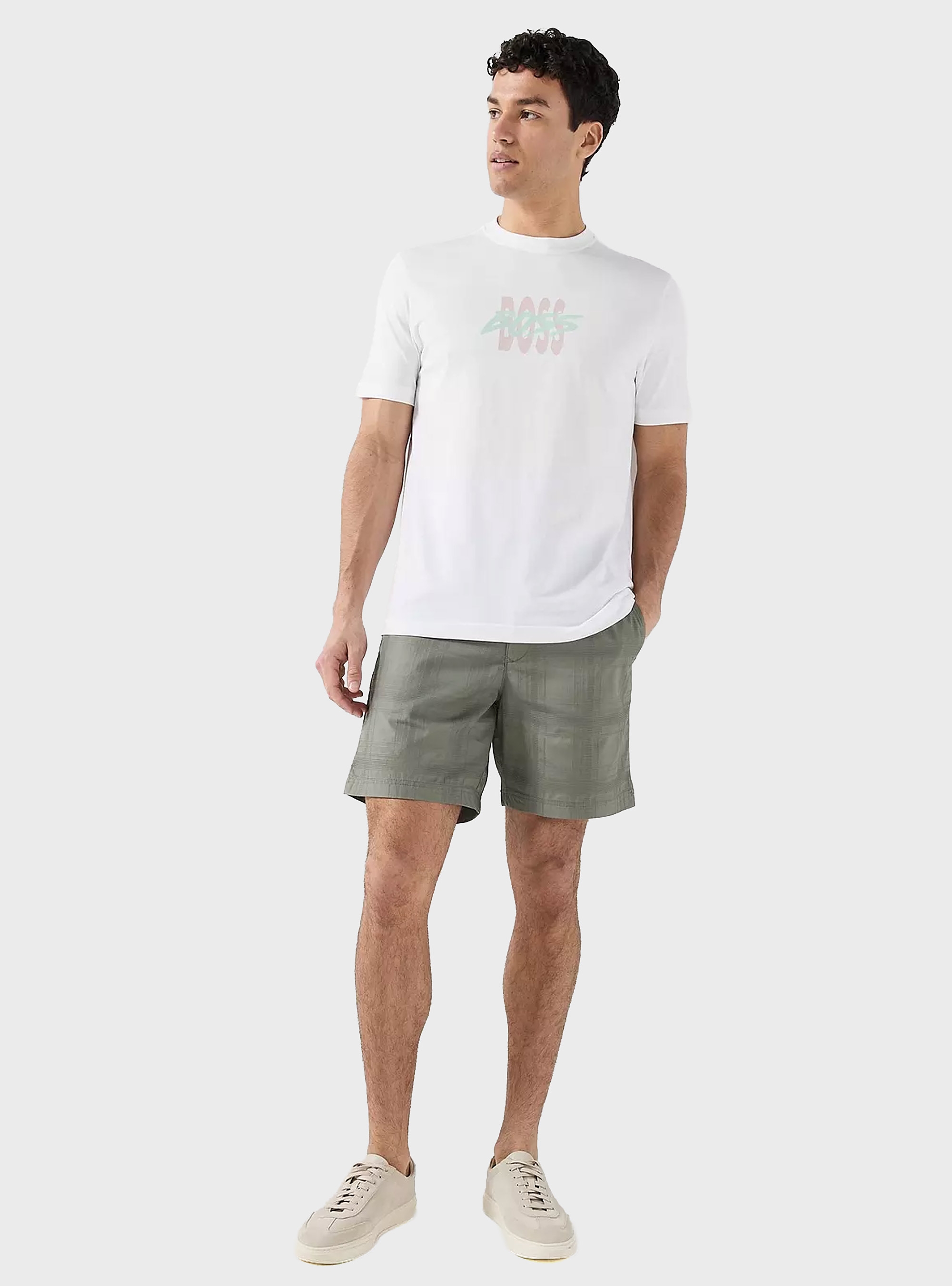 BOSS Cotton-Jersey T-Shirt With Logo Artwork    Te_Bass - White