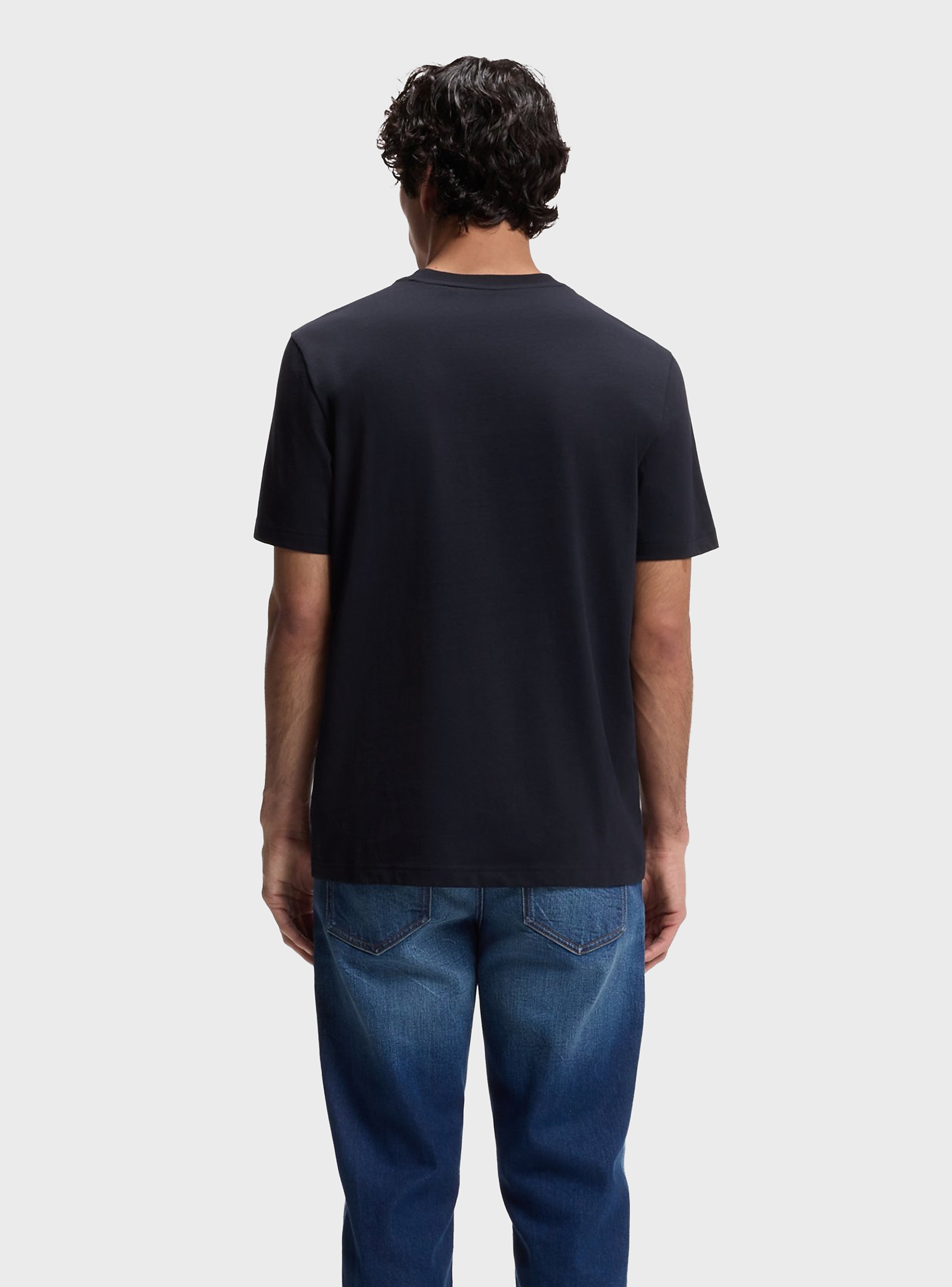 BOSS Cotton-Jersey T-Shirt With Logo Artwork    Te_Bass - Dark Blue