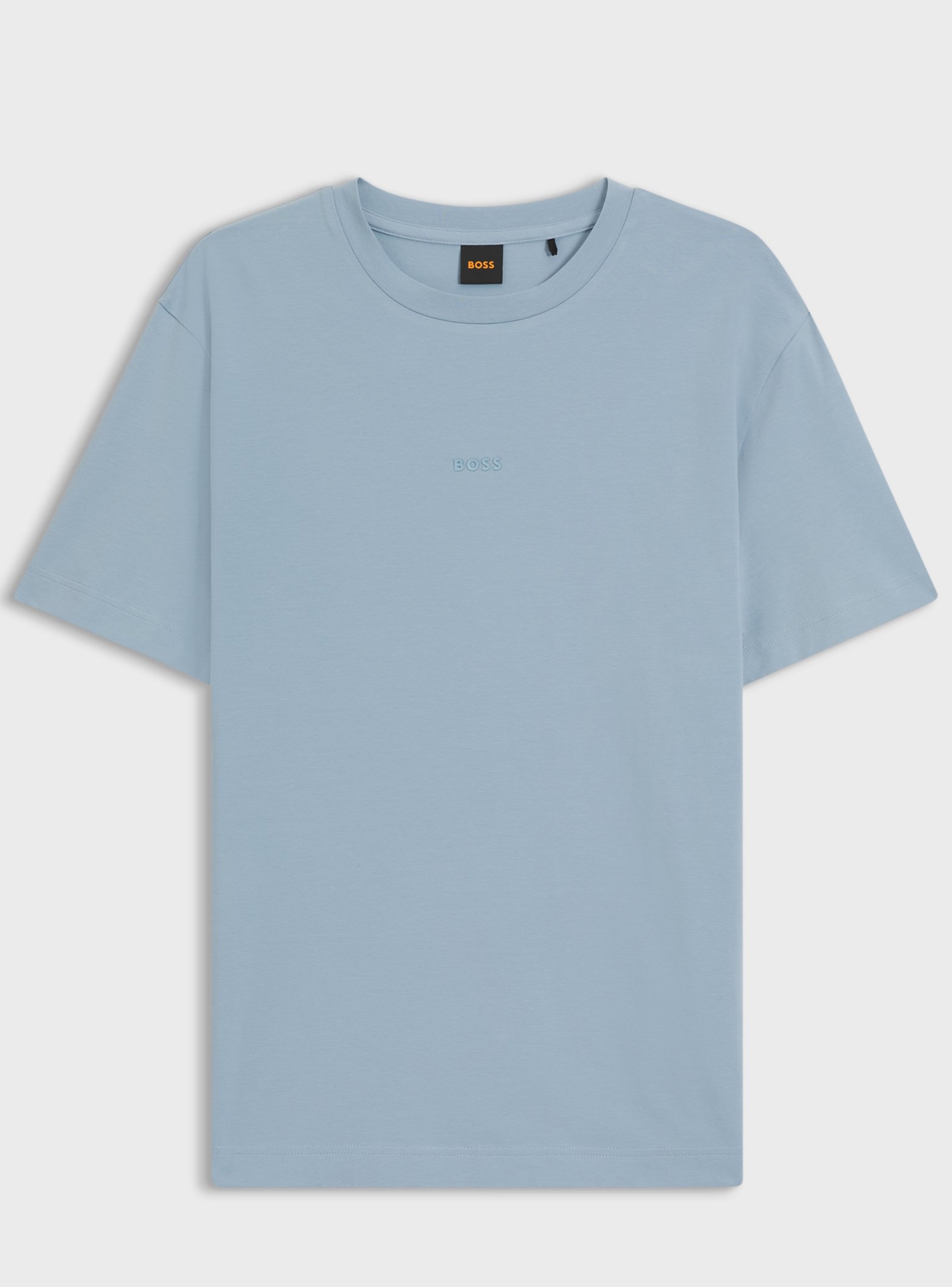 BOSS Stretch-Cotton T-Shirt With Contrast Logo  TChup - Light Blue