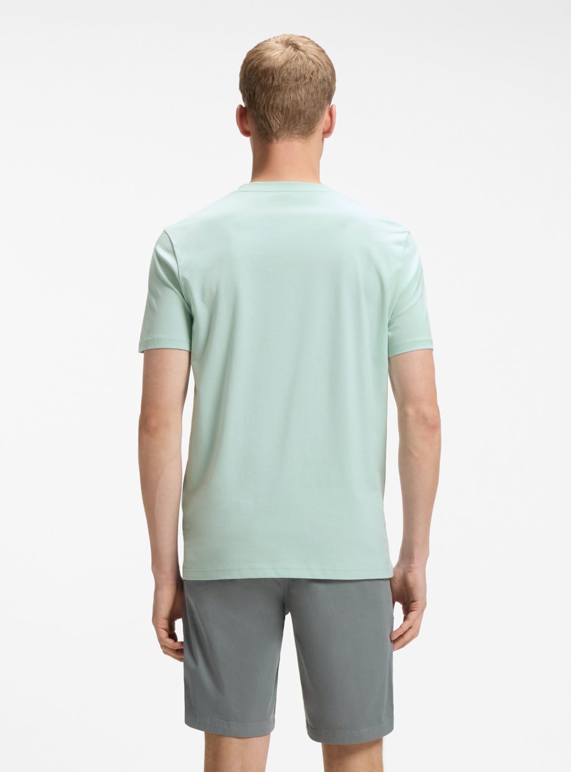 BOSS Cotton-Jersey T-Shirt With Large Logo Print Thinking 1 - Aquamarine