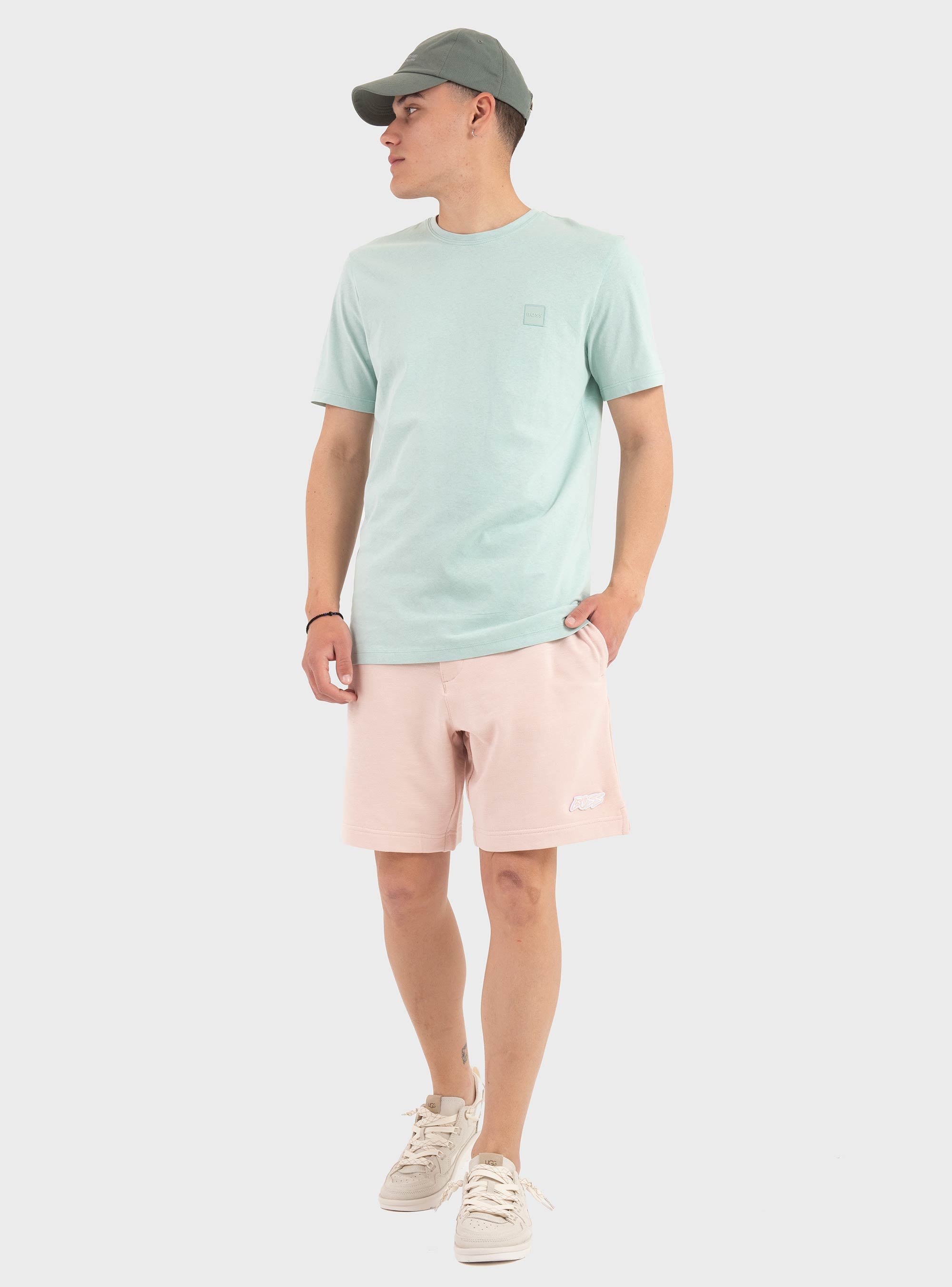 BOSS Cotton-Jersey T-Shirt With Logo Patch Tales - Aquamarine