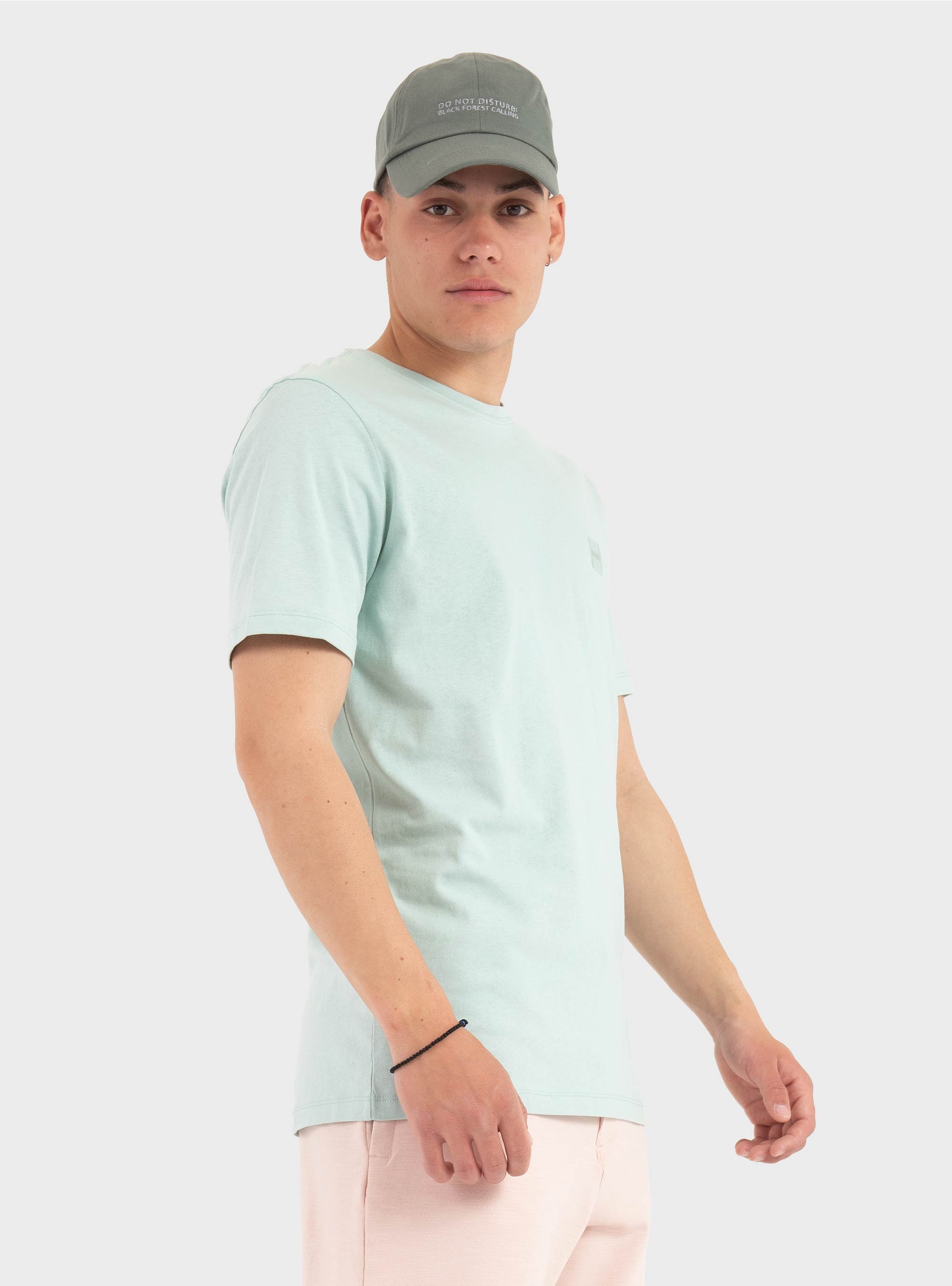 BOSS Cotton-Jersey T-Shirt With Logo Patch Tales - Aquamarine