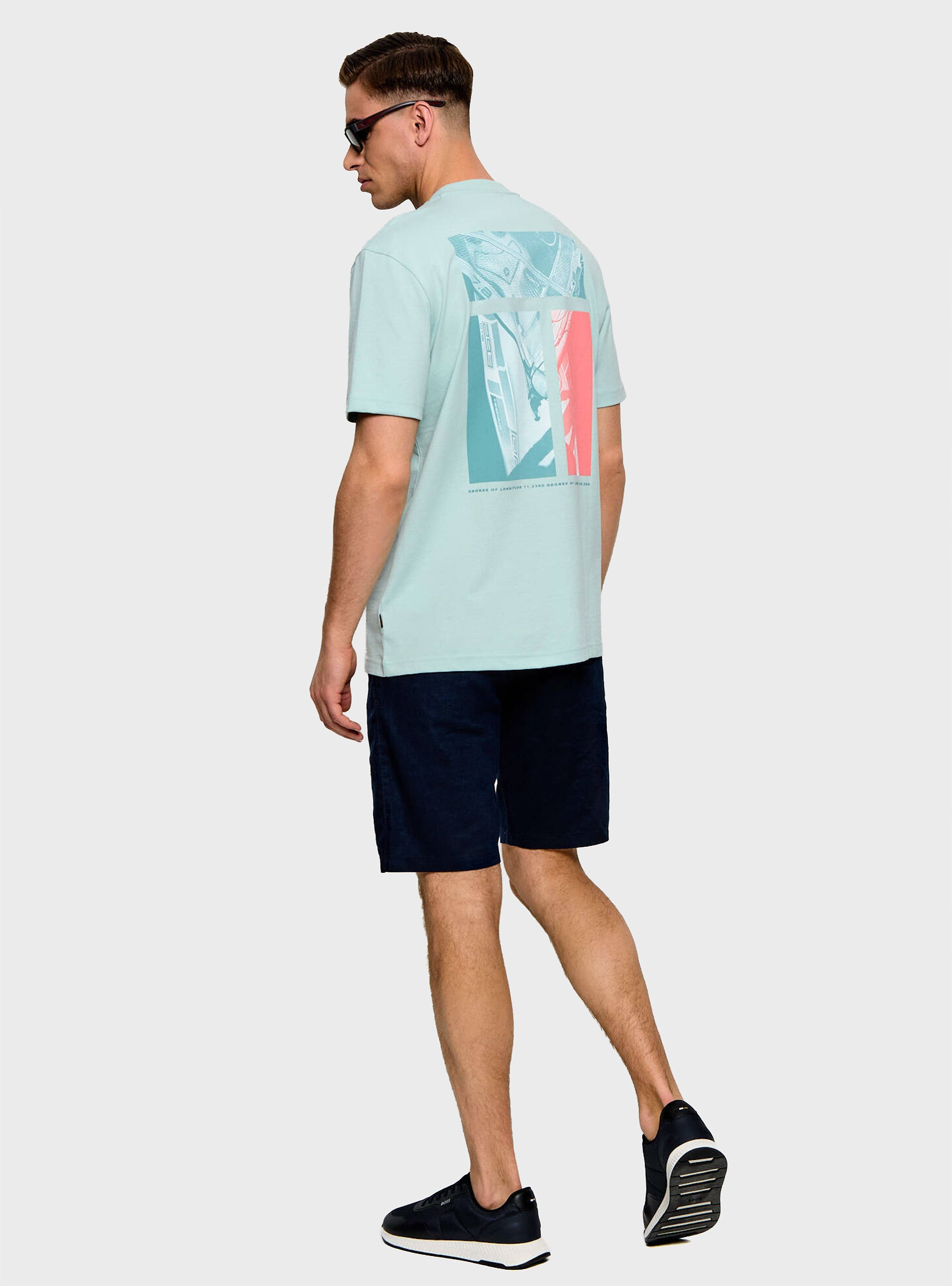 BOSS Cotton-Jersey T-Shirt Te_Groove - Aquamarine