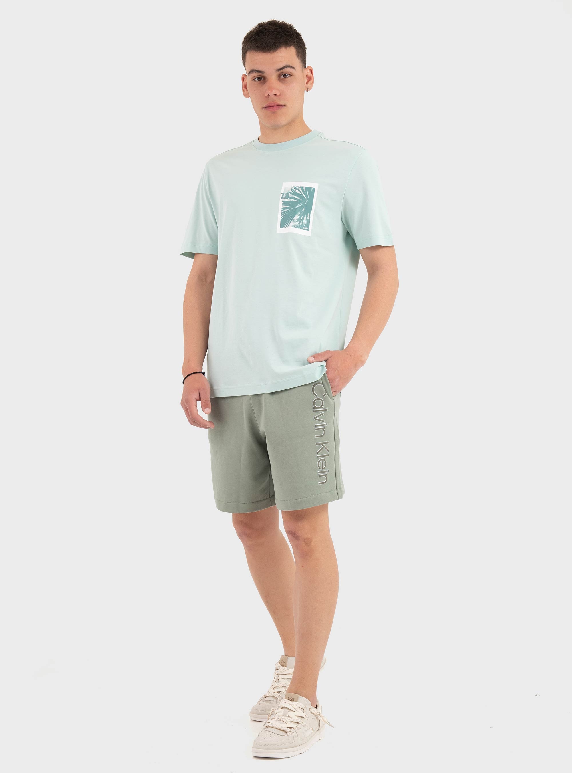 BOSS Cotton-Jersey T-Shirt With Graphic Print  Te_Board - Aquamarine