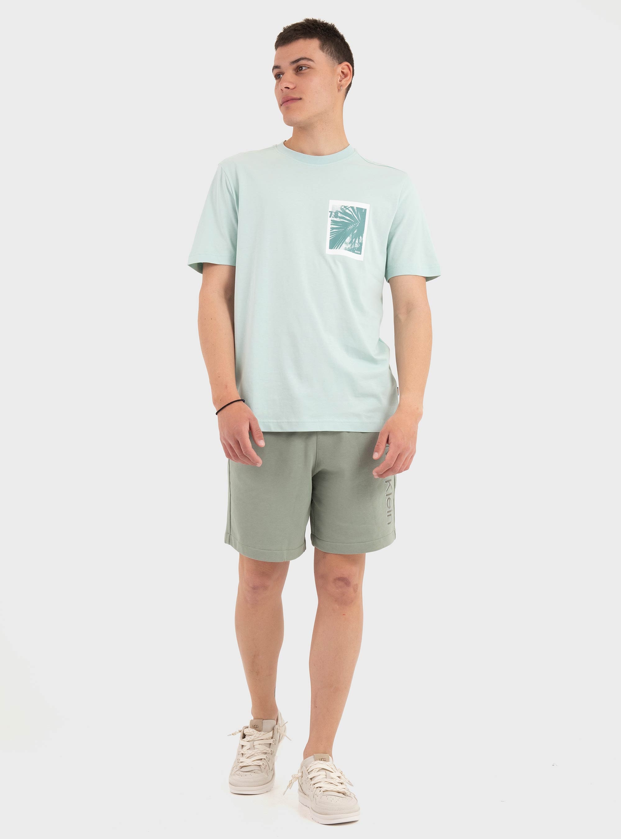 BOSS Cotton-Jersey T-Shirt With Graphic Print  Te_Board - Aquamarine