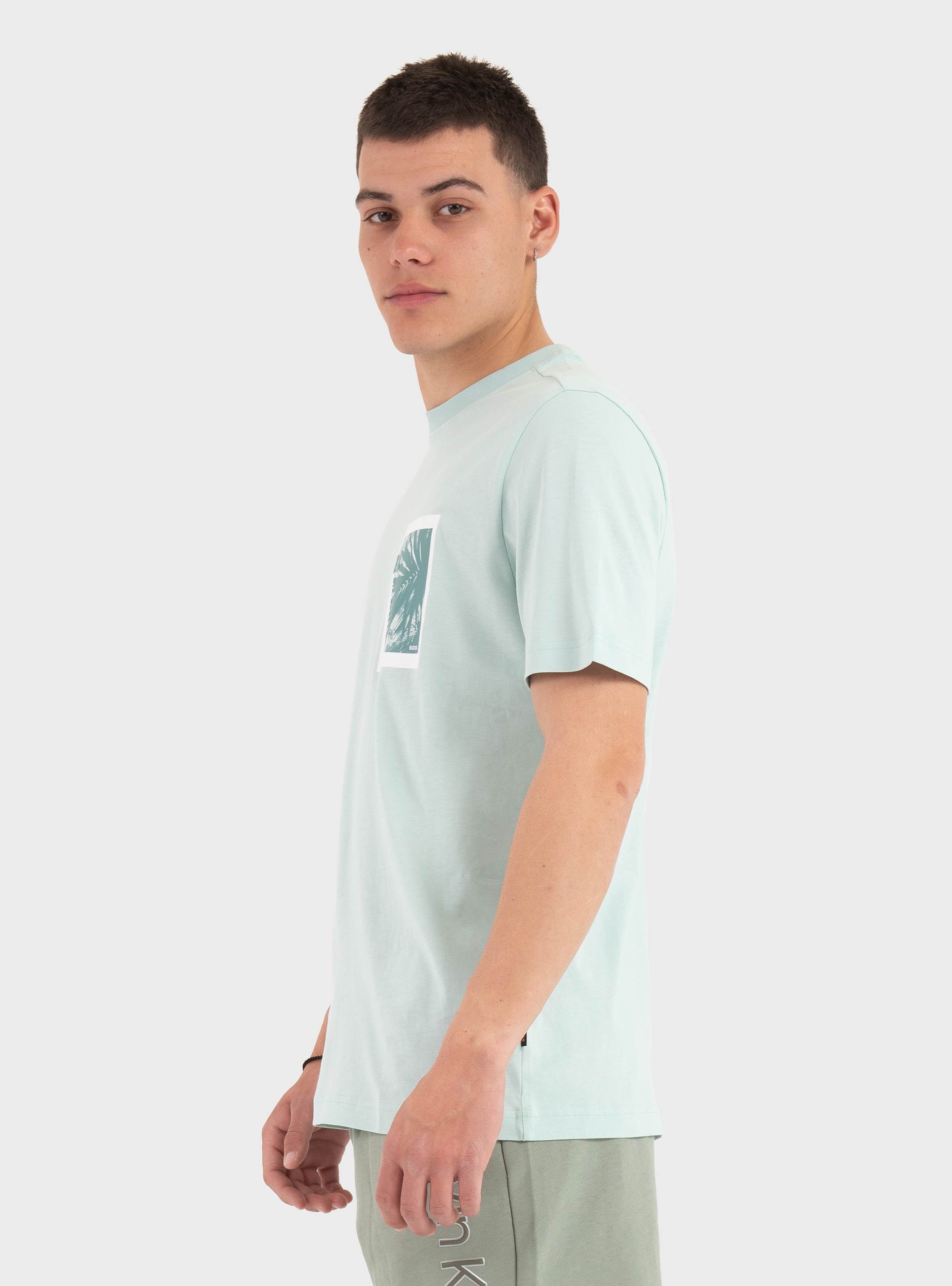 BOSS Cotton-Jersey T-Shirt With Graphic Print  Te_Board - Aquamarine