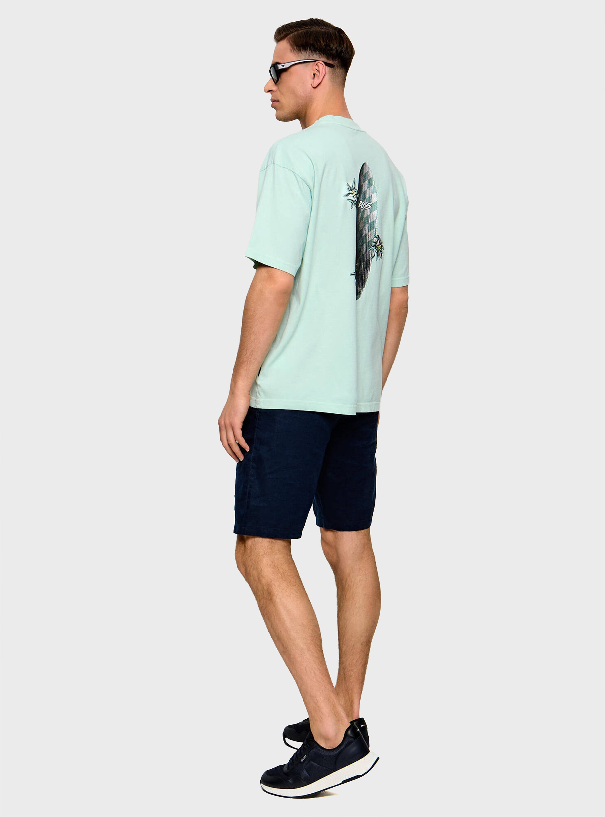 BOSS Cotton-Jersey T-Shirt With Graphic Print  Te_SurfWash - Aquamarine